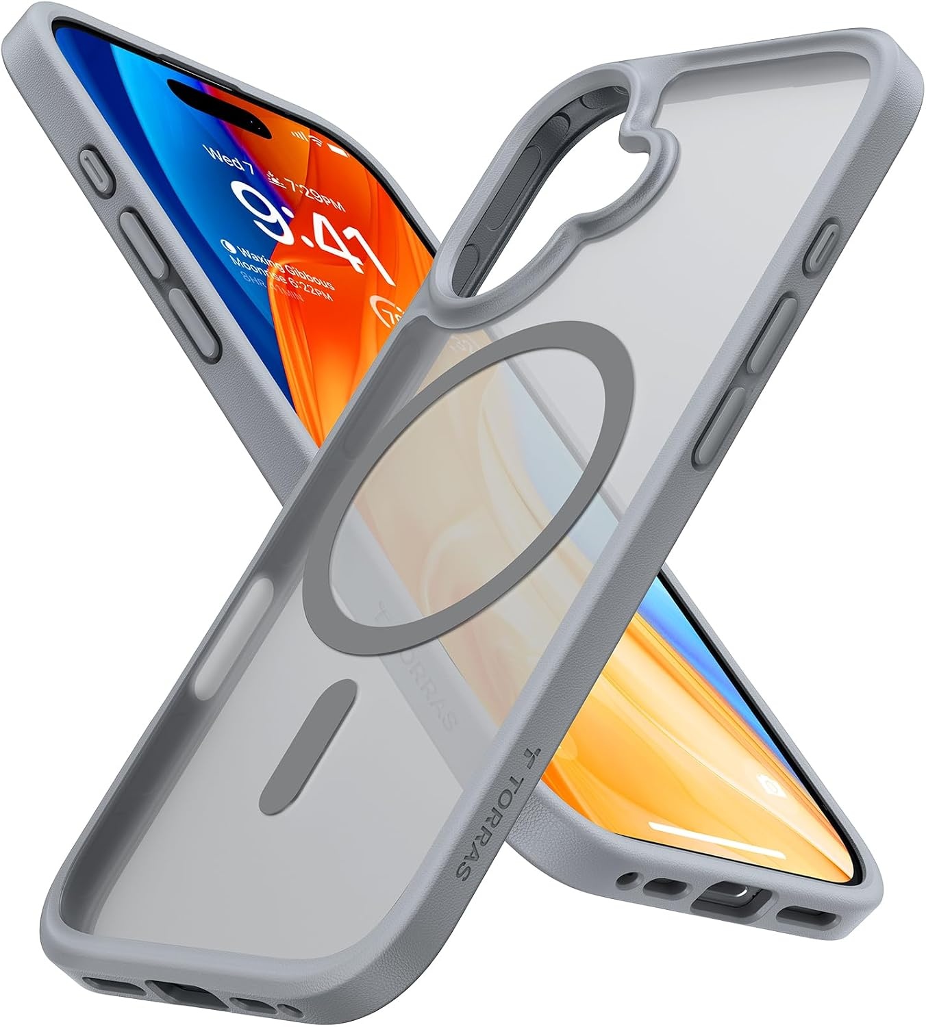 image:imageTORRAS Magnetic Shockproof for iPhone 17 case with Camera Control 12FT Military Grade Drop ProtectionFit for MagSafe Slim Translucent AntiFingerprint amp Soft Touch Case for iPhone 17 BlackNatural Titanium