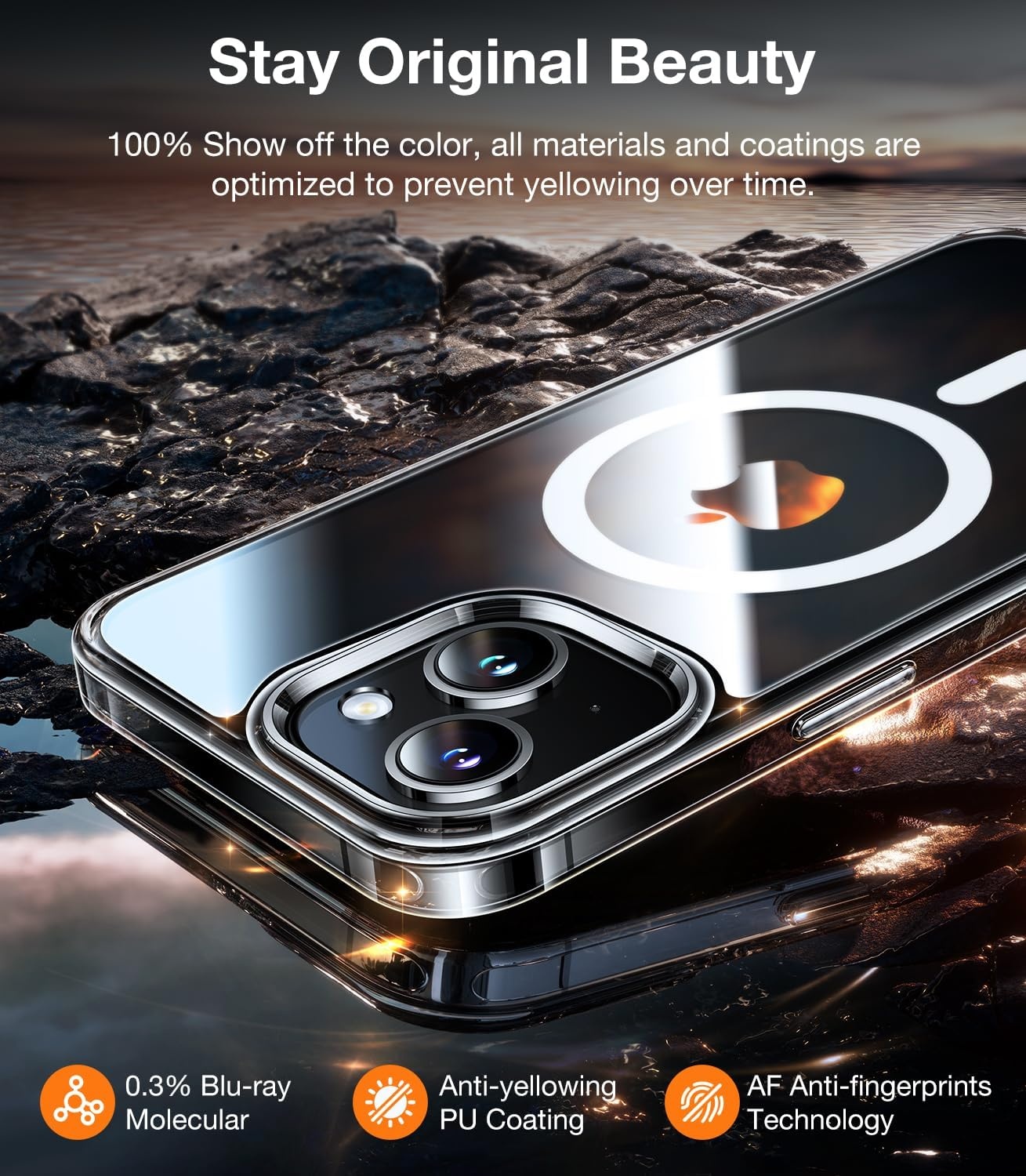 image:imageTORRAS Magnetic Shockproof for iPhone 17 case with Camera Control 12FT Military Grade Drop ProtectionFit for MagSafe Slim Translucent AntiFingerprint amp Soft Touch Case for iPhone 17 BlackDiamond Clear