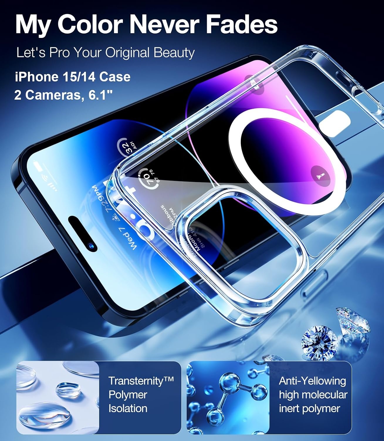 image:imageTORRAS Magnetic Shockproof for iPhone 17 case with Camera Control 12FT Military Grade Drop ProtectionFit for MagSafe Slim Translucent AntiFingerprint amp Soft Touch Case for iPhone 17 BlackDiamond Clear