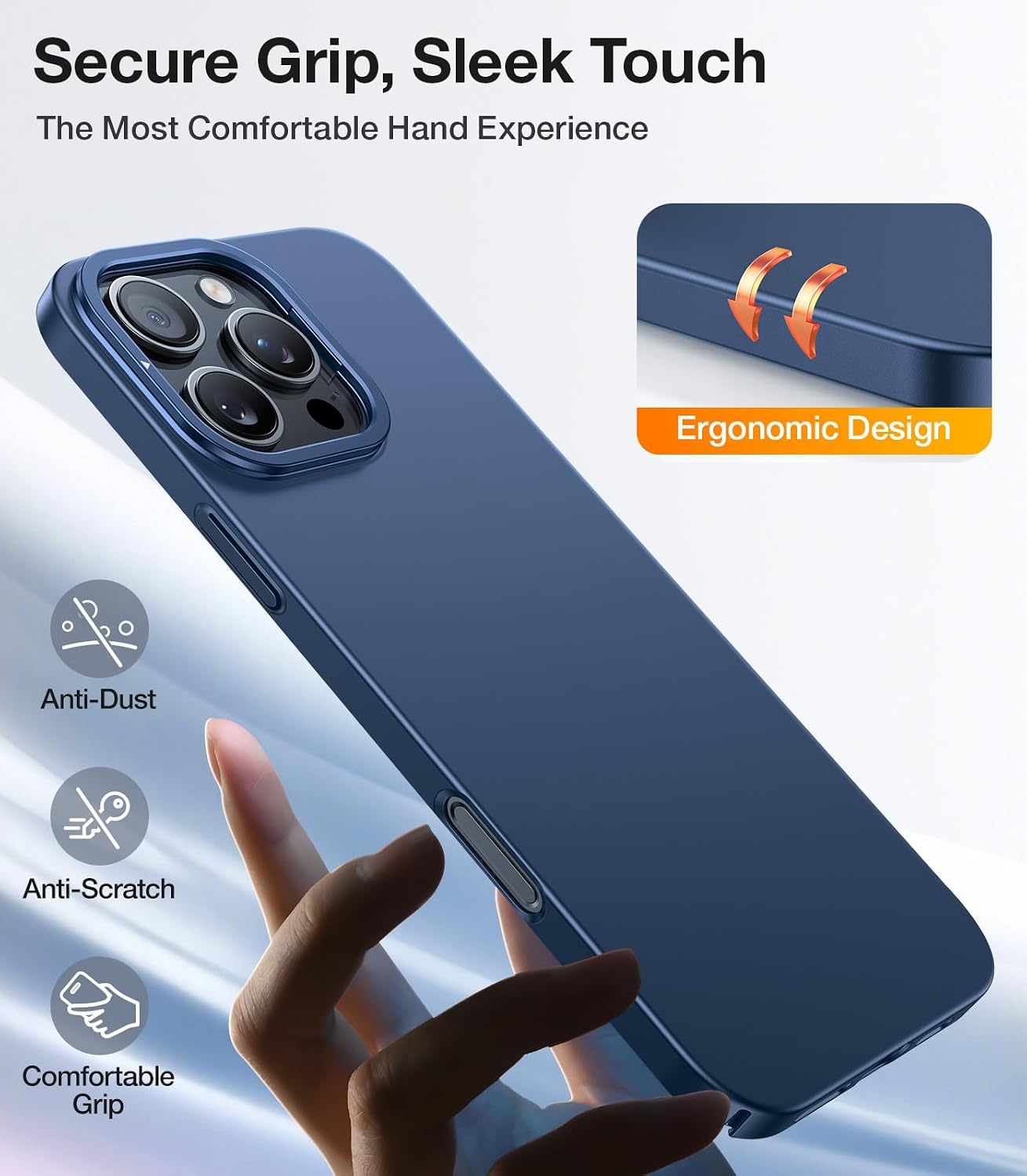 image:imageTORRAS Magnetic Slim Fit Case for iPhone 16 Pro with Stand Compatible with MagSafe Builtin Stash Stand Ultra Thin AntiScratch Matte Hard Phone Case 63 inch Desert Titanium GoldNavy Blue