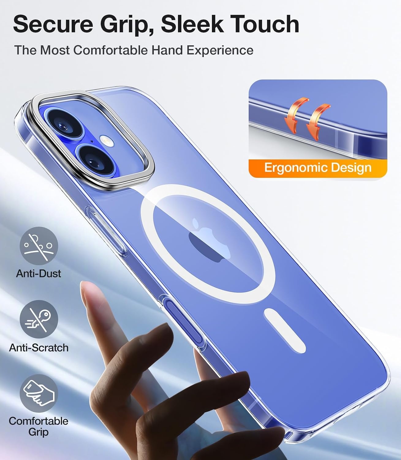 image:imageTORRAS Magnetic Slim Fit for iPhone 16 Pro Max Case with Stand UltraThin 16 Pro Max Phone Case Compatible with MagSafe Builtin Stash Stand Light AntiScratch Matte Hard PC 69 inch BlackACleariPhone 16 Regular 61