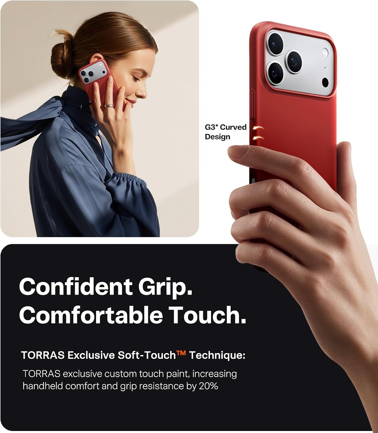 image:imageTORRAS Magnetic Slim Fit for iPhone 17 Pro Case 63 inch UltraThin Compatible with MagSafe Lightweight Matte AntiScratch Hard PC Cover Phone Case for iPhone 17 Pro OriginFit Deep Blue5Lucky Red