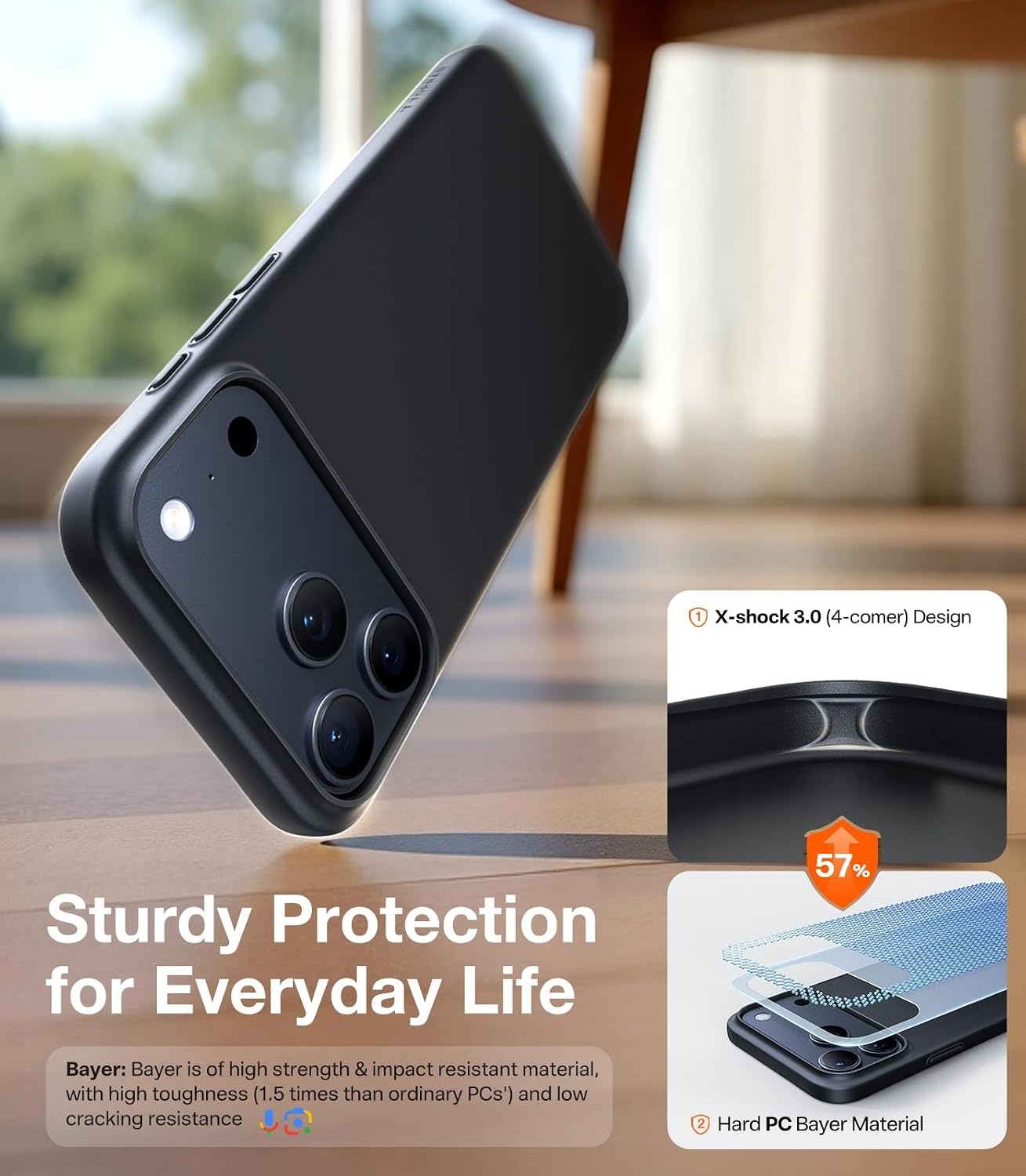 image:imageTORRAS Magnetic Slim Fit for iPhone 17 Pro Case 63 inch UltraThin Compatible with MagSafe Lightweight Matte AntiScratch Hard PC Cover Phone Case for iPhone 17 Pro OriginFit Deep Blue1Black