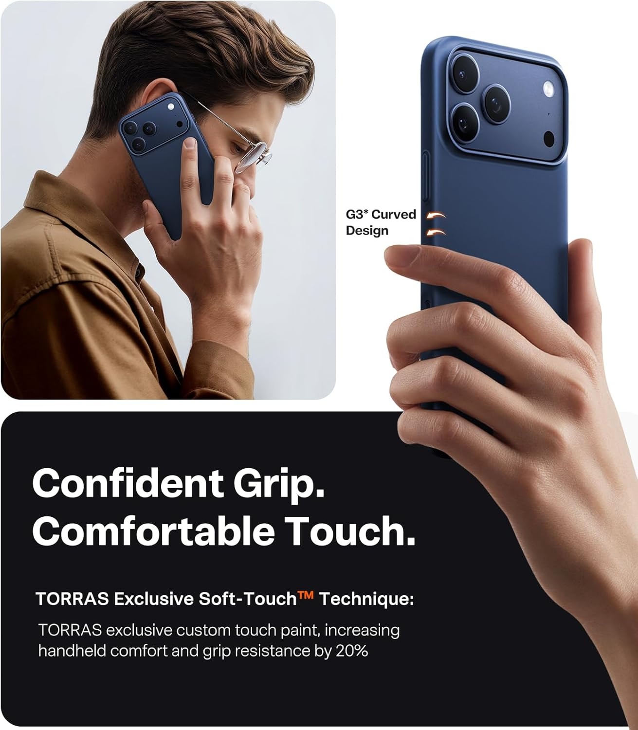 image:imageTORRAS Magnetic Slim Fit for iPhone 17 Pro Case 63 inch UltraThin Compatible with MagSafe Lightweight Matte AntiScratch Hard PC Cover Phone Case for iPhone 17 Pro OriginFit Deep Blue2Deep Blue