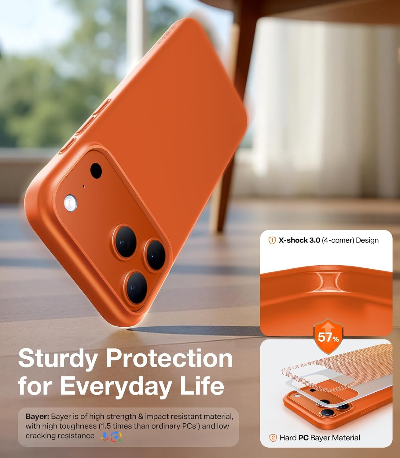 image:imageTORRAS Magnetic SlimFit for iPhone 17 PRO MAX Case UltraThin 17 ProMax Phone Case Compatible with MagSafe Light AntiScratch Matte Hard PC Bayer 69 inch OriginFit Deep Blue5Glossy Orange