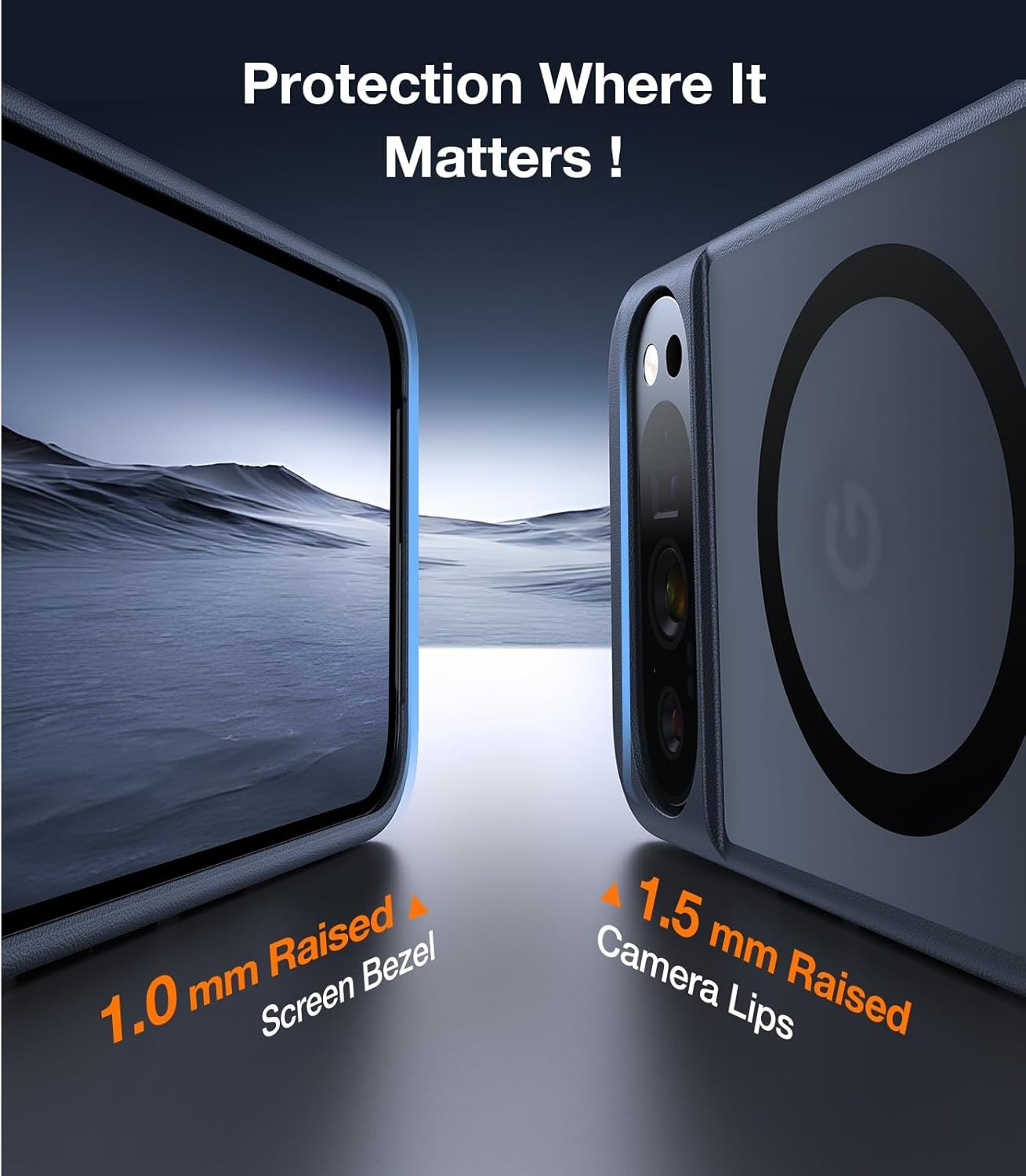 image:imageTORRAS Magnetic amp Stand for Google Pixel 8 Pro Case Fit for MagSafe 12FT MilGrade Drop Protection Slim Fit for Google Pixel 8 Pro Phone Case with Builtin Flush Kickstand Translucent Matte BlackBlack