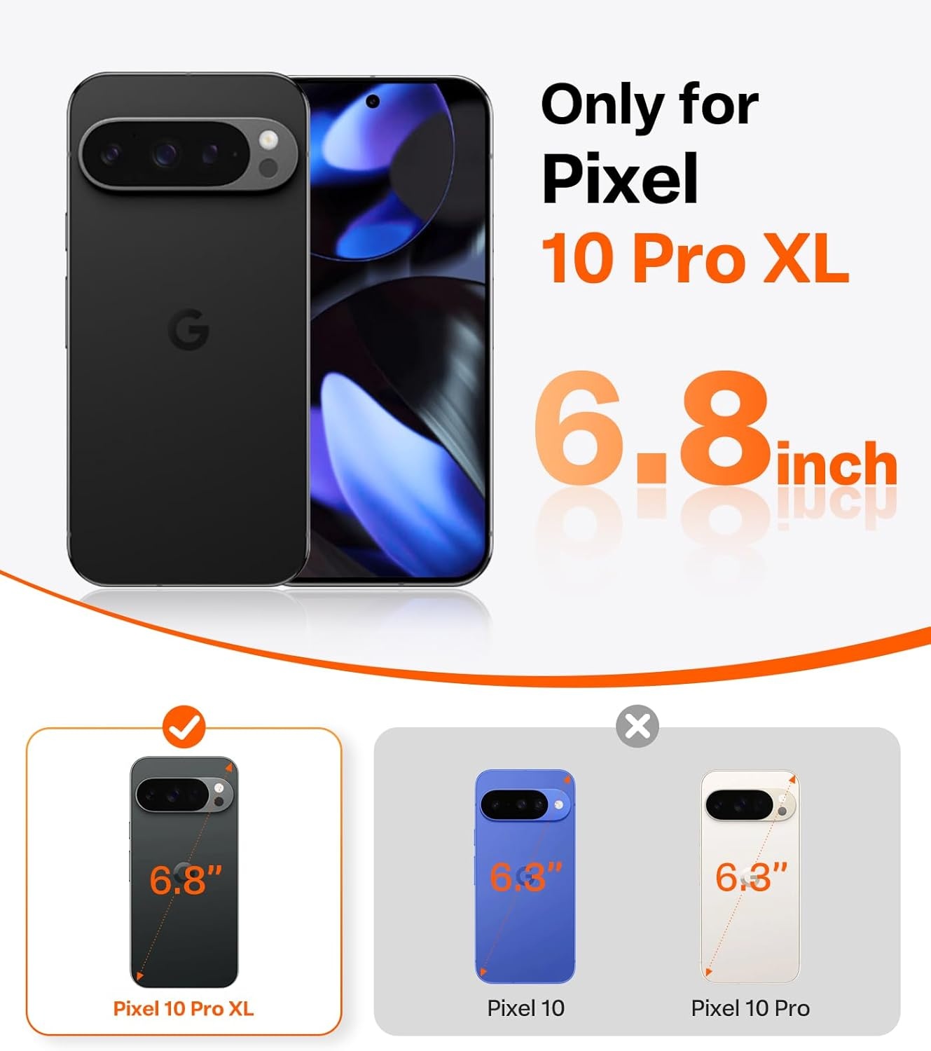 image:imageTORRAS Magnetic amp Stand for Google Pixel 9 Pro XL Case Clear Fit for MagSafe 12FT MilGrade Drop Protection Slim Fit for Google Pixel 9 Pro XL Phone Case with Builtin Kickstand Diamond ClearBlack