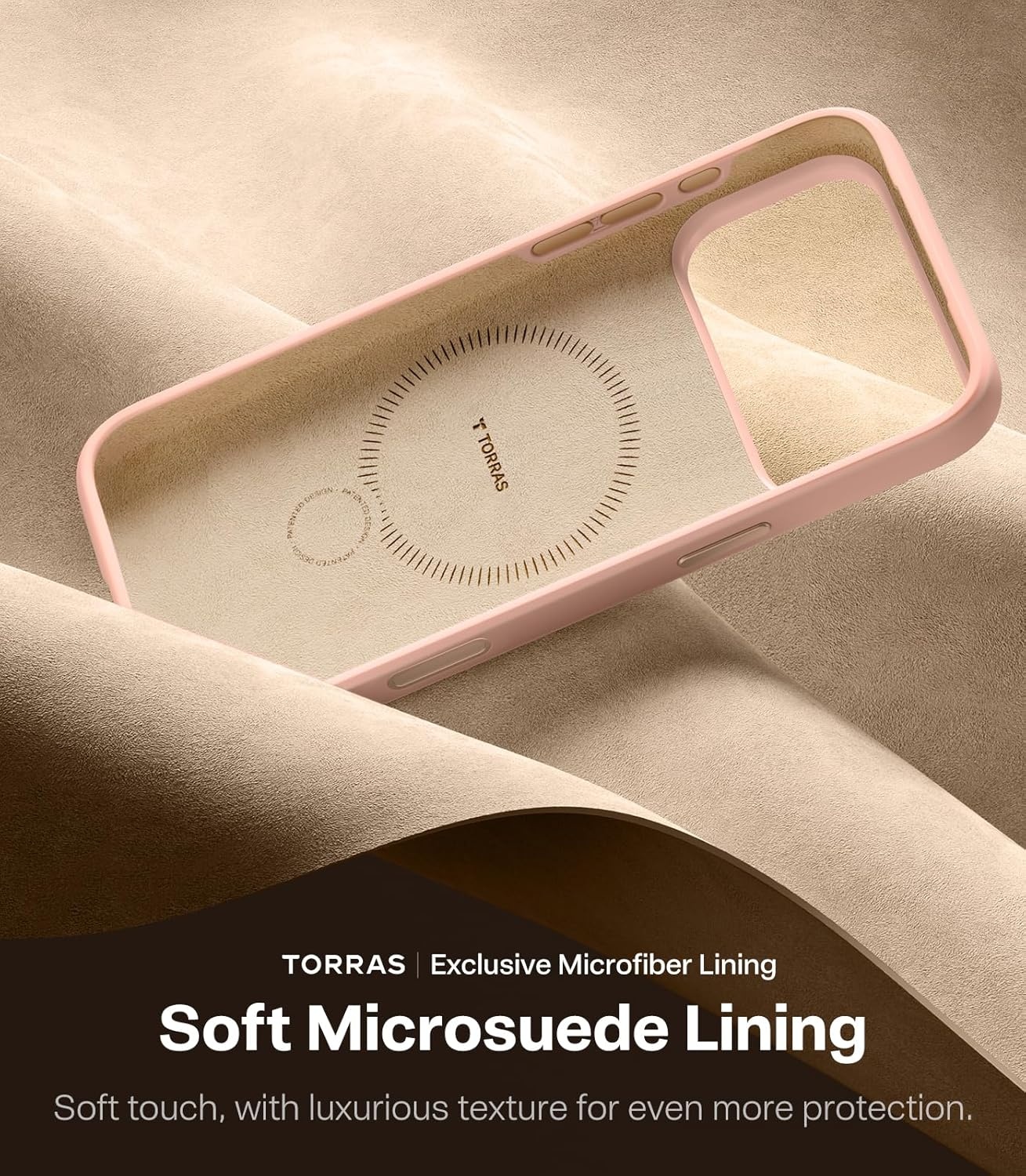 image:imageTORRAS Magnetic for iPhone 16 Pro Max Case Silicone with Stand Fit for MagSafe 360 Ring Stand with Camera Control Ostand Q3 Silicone Rubber Soft Case for iPhone 16 Pro Max 69 Dune BeigeBliss Pink