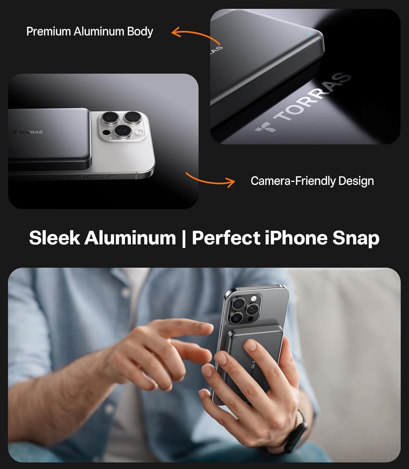 image:imageTORRAS MiniMag Power BankUltraSlim 10000mAh Magnetic Wireless Portable Charger 225W Fast Charging iPhone Air Magnetic Battery Pack Designed for iPhone 17 Pro Max17 ProAir1615141312 GrayGlacier Grey