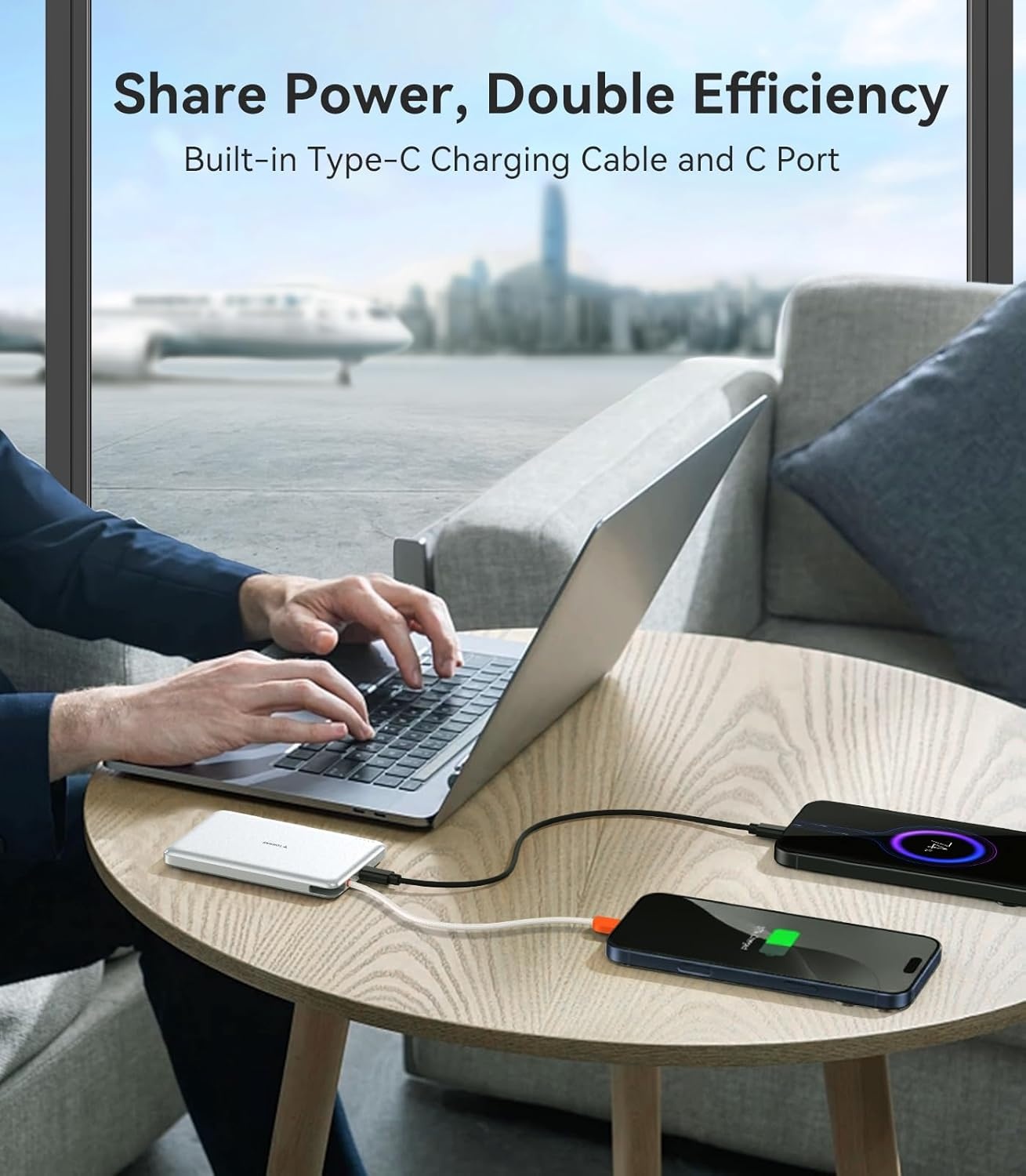 image:imageTORRAS MiniMag Power BankUltraSlim 10000mAh Magnetic Wireless Portable Charger 225W Fast Charging iPhone Air Magnetic Battery Pack Designed for iPhone 17 Pro Max17 ProAir1615141312 GrayGlacier White