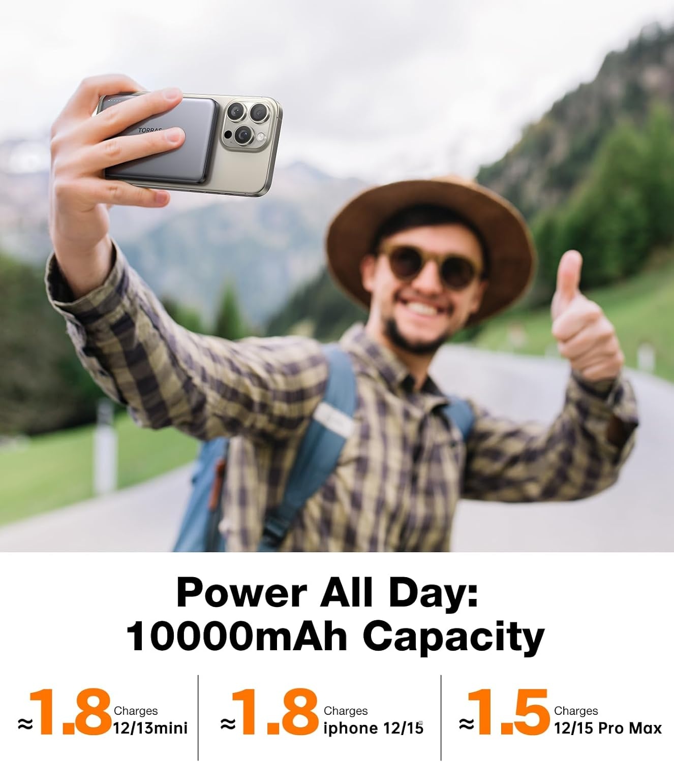 image:imageTORRAS MiniMag Power BankUltraSlim 10000mAh Magnetic Wireless Portable Charger 225W Fast Charging iPhone Air Magnetic Battery Pack Designed for iPhone 17 Pro Max17 ProAir1615141312 GrayMeteor Grey
