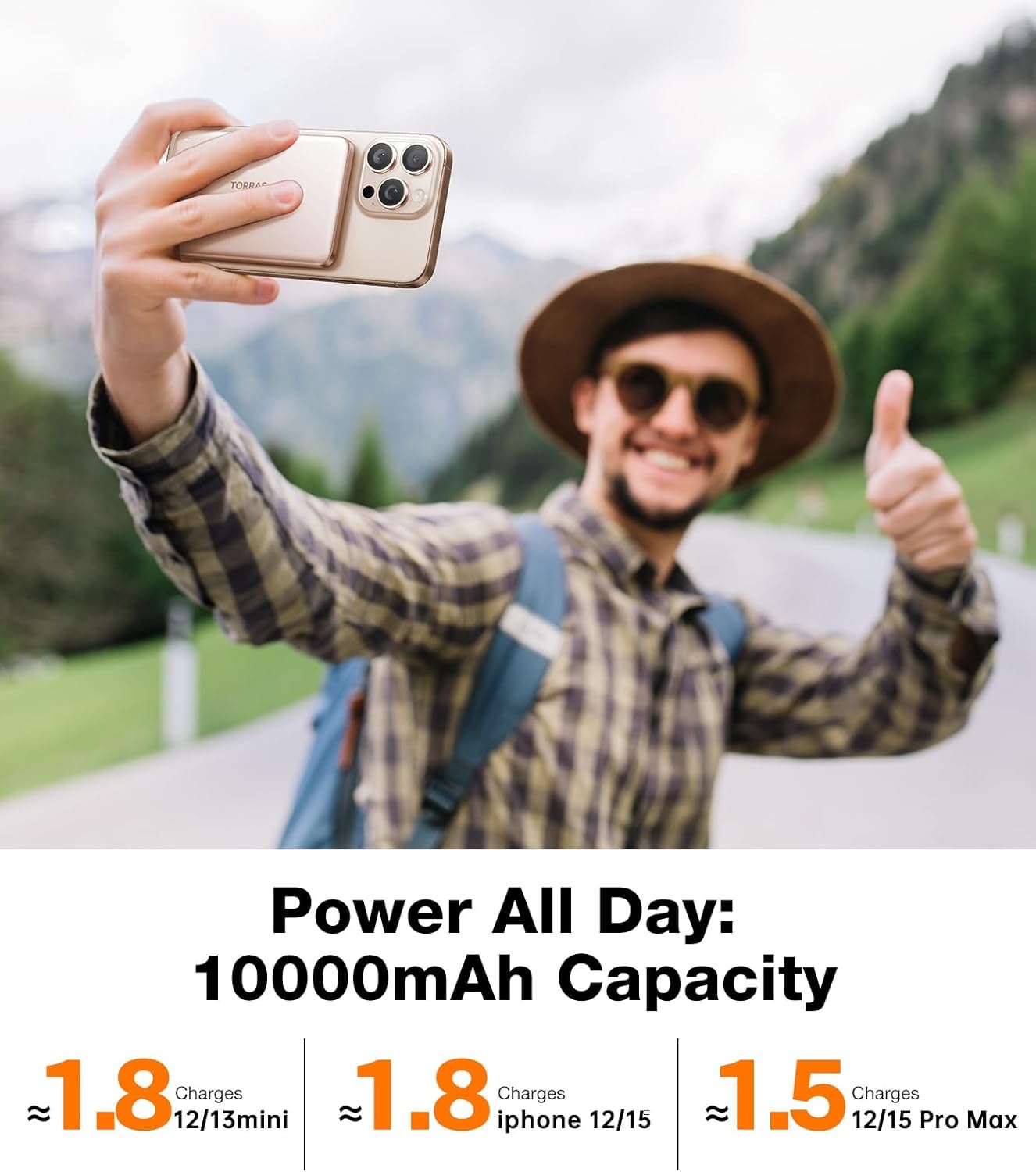 image:imageTORRAS MiniMag Power BankUltraSlim 10000mAh Magnetic Wireless Portable Charger 225W Fast Charging iPhone Air Magnetic Battery Pack Designed for iPhone 17 Pro Max17 ProAir1615141312 GrayDune Gold