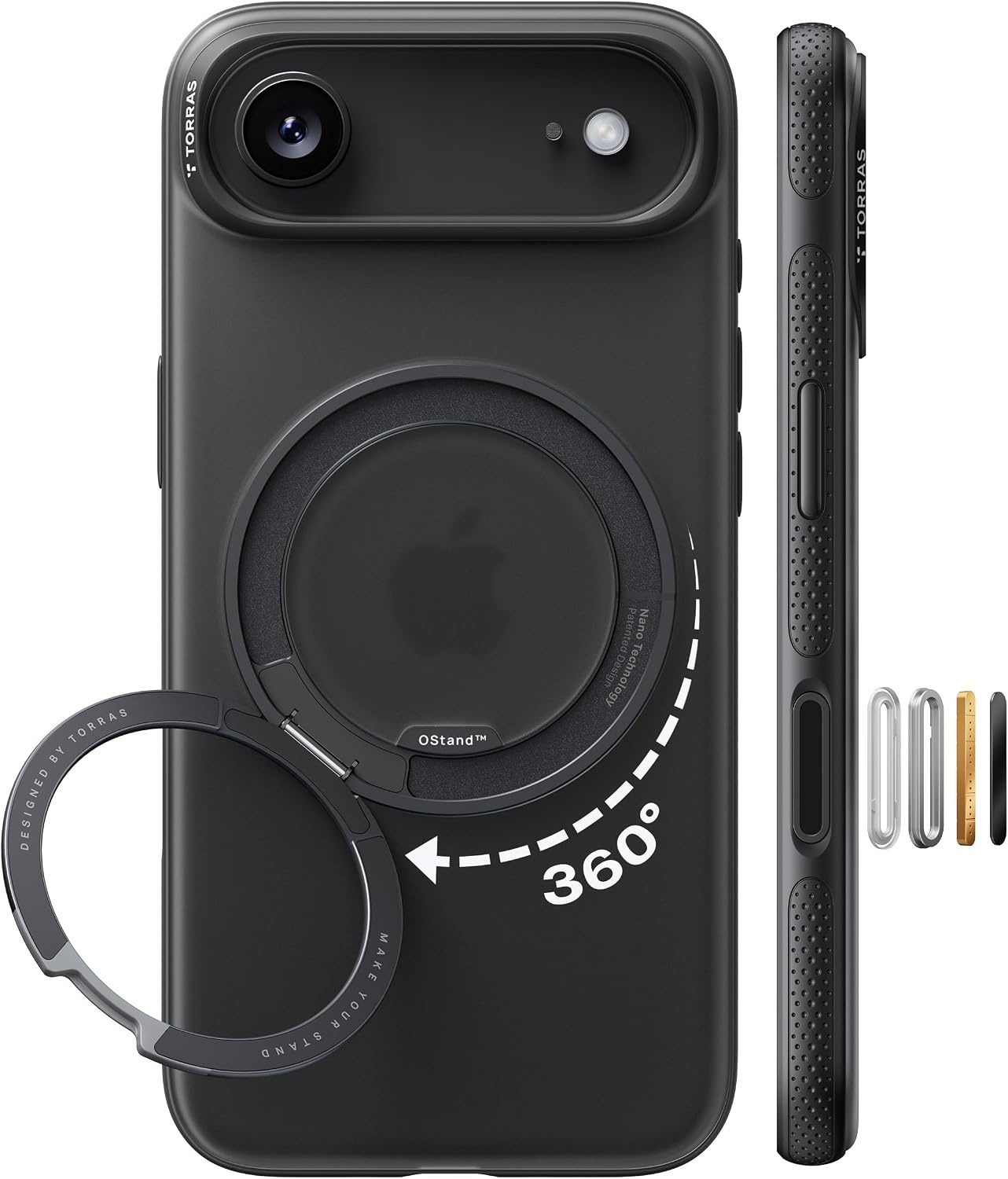 image:imageTORRAS O3 Fitness for iPhone 16 Pro Case Magnetic Stand Fit for MagSafe 360 Rotatable Stable Stand Camera Control Button MilitaryGrade Shockproof Slim amp Sleek Mint Green TranslucentObsidian Black