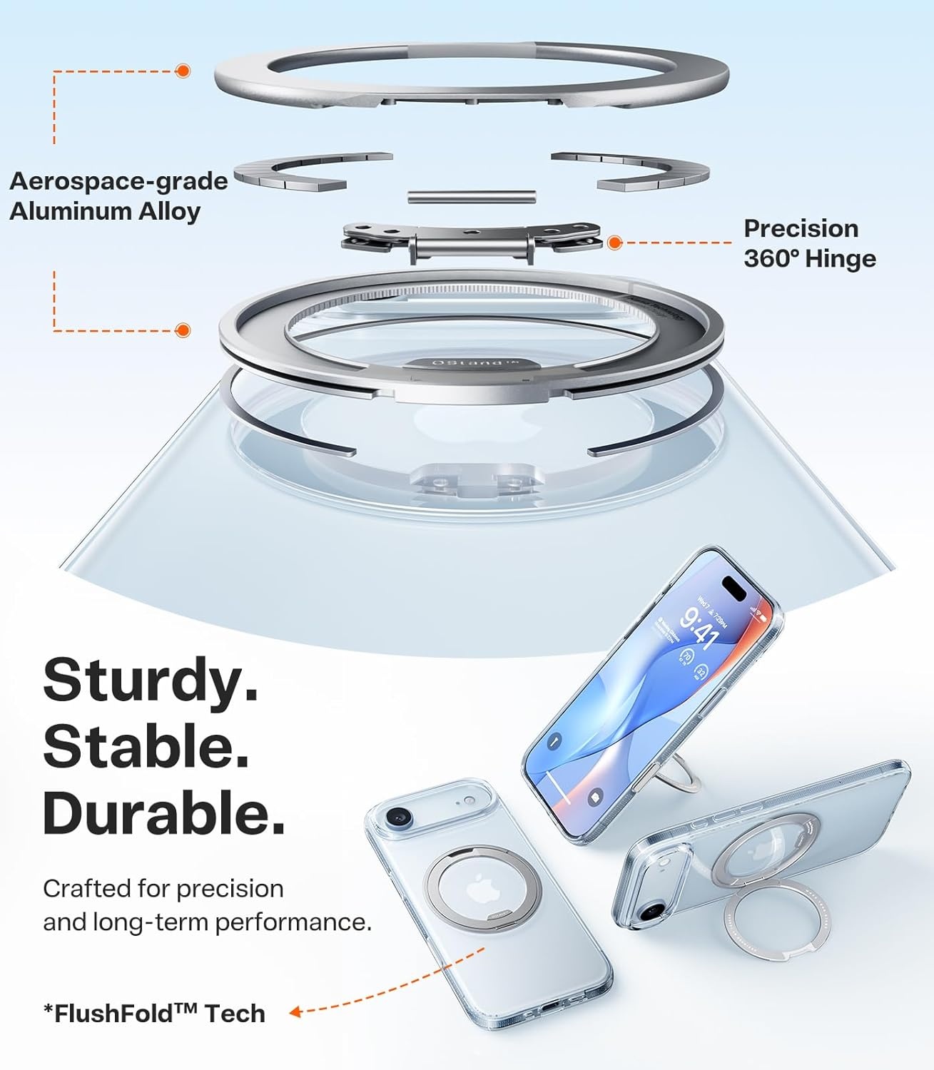 image:imageTORRAS O3 Fitness for iPhone 16 Pro Case Magnetic Stand Fit for MagSafe 360 Rotatable Stable Stand Camera Control Button MilitaryGrade Shockproof Slim amp Sleek Mint Green TranslucentCrystal Clear