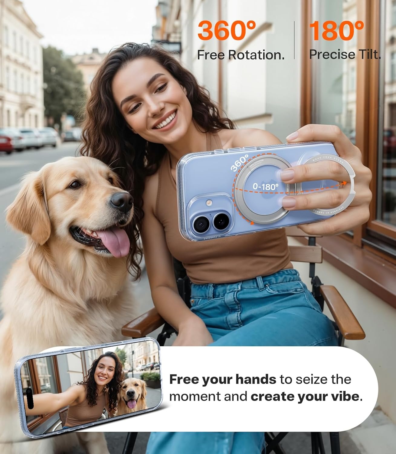 image:imageTORRAS O3 Fitness for iPhone 16 Pro Case Magnetic Stand Fit for MagSafe 360 Rotatable Stable Stand Camera Control Button MilitaryGrade Shockproof Slim amp Sleek Mint Green TranslucentCrystal Clear