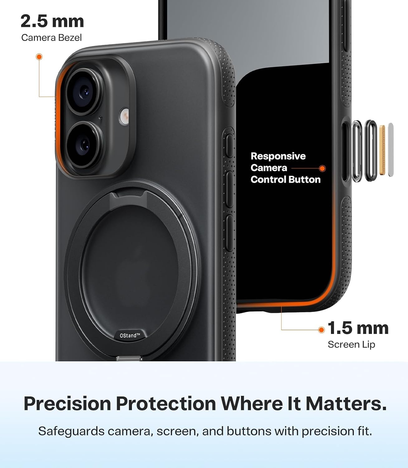 image:imageTORRAS O3 Fitness for iPhone 16 Pro Case Magnetic Stand Fit for MagSafe 360 Rotatable Stable Stand Camera Control Button MilitaryGrade Shockproof Slim amp Sleek Mint Green TranslucentObsidian Black