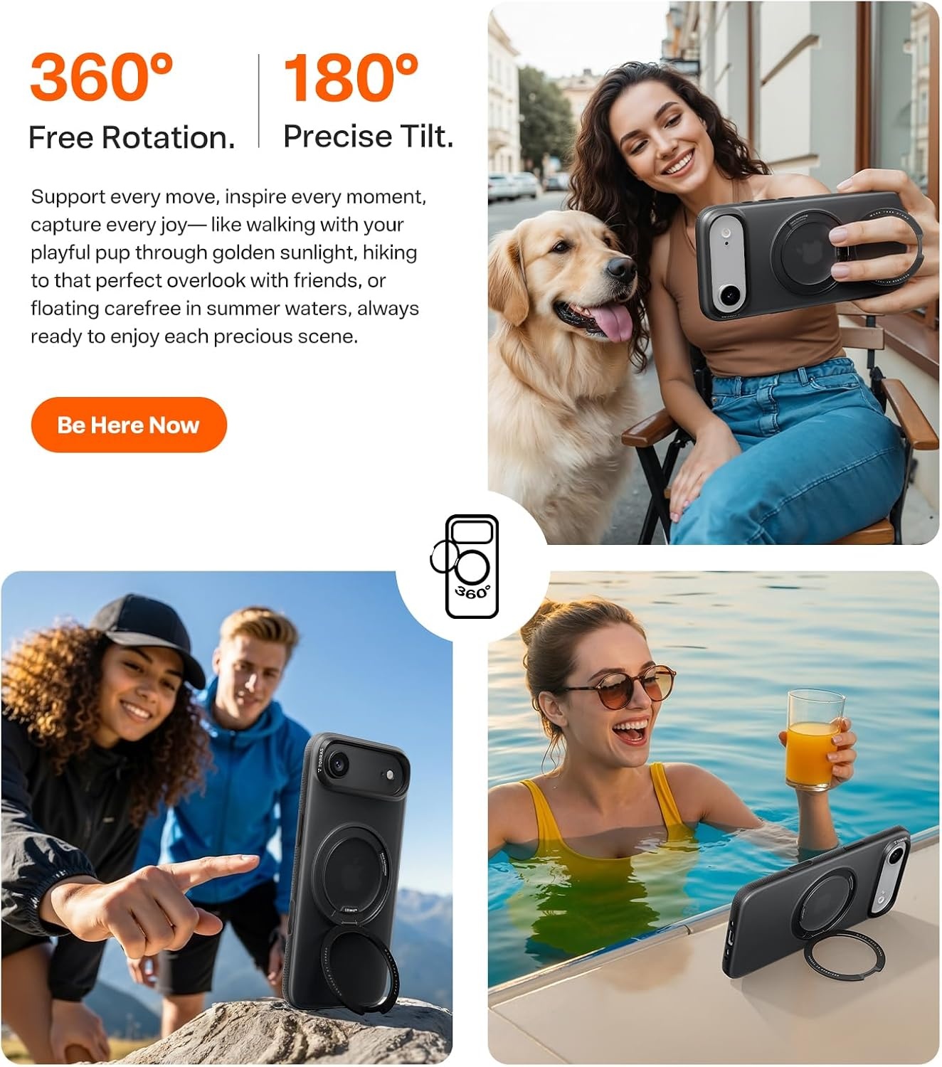 image:imageTORRAS O3 Fitness for iPhone 16 Pro Case Magnetic Stand Fit for MagSafe 360 Rotatable Stable Stand Camera Control Button MilitaryGrade Shockproof Slim amp Sleek Mint Green TranslucentObsidian Black