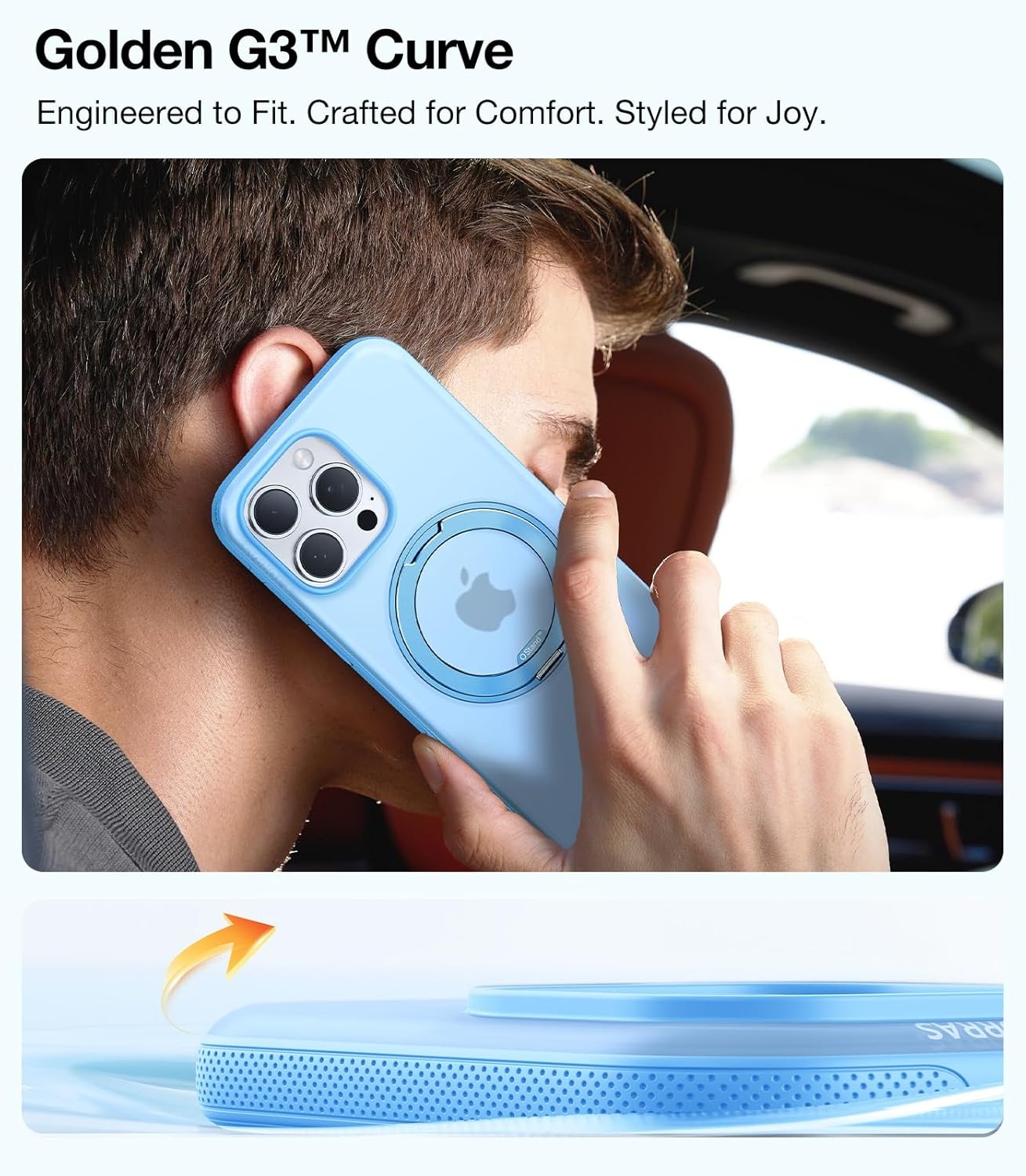 image:imageTORRAS O3 Fitness for iPhone 16 Pro Case Magnetic Stand Fit for MagSafe 360 Rotatable Stable Stand Camera Control Button MilitaryGrade Shockproof Slim amp Sleek Mint Green TranslucentCoastal Blue