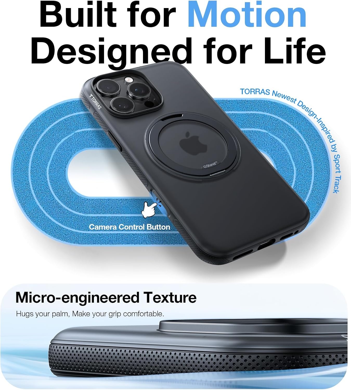 image:imageTORRAS O3 Fitness for iPhone 16 Pro Case Magnetic Stand Fit for MagSafe 360 Rotatable Stable Stand Camera Control Button MilitaryGrade Shockproof Slim amp Sleek Mint Green TranslucentObsidian Black