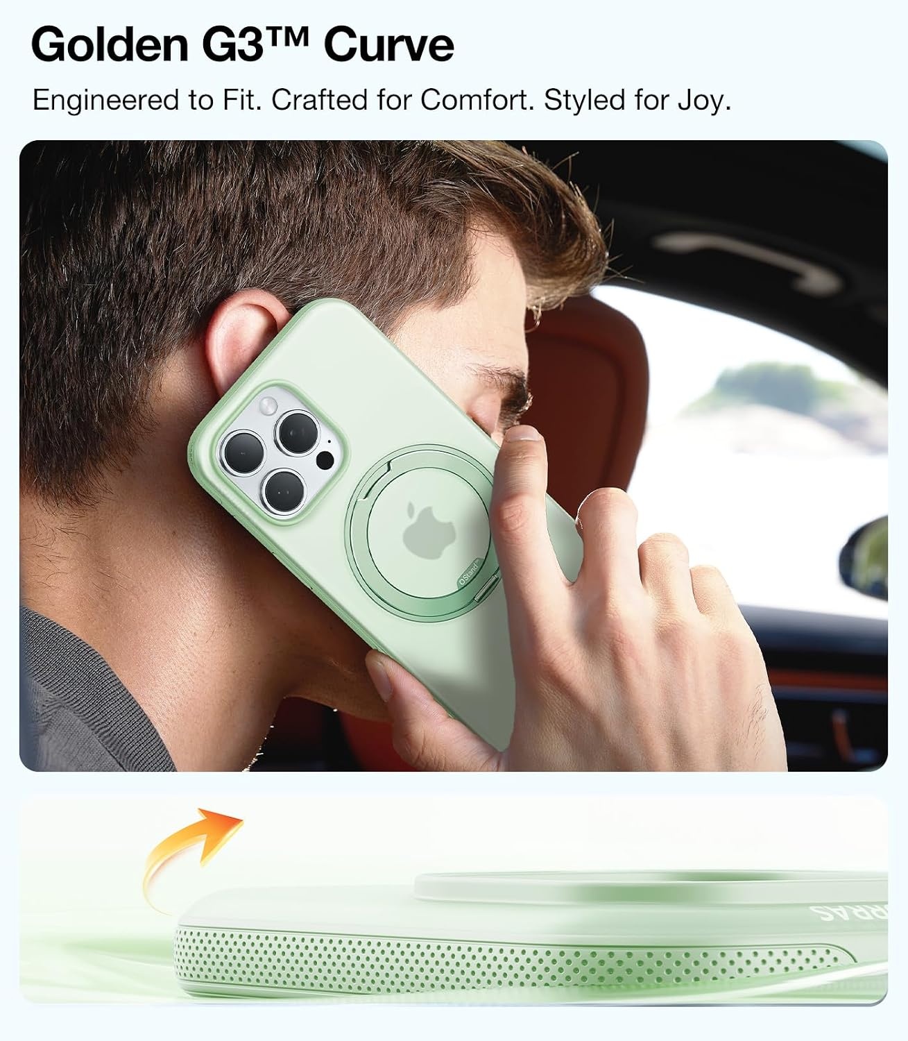 image:imageTORRAS O3 Fitness for iPhone 16 Pro Case Magnetic Stand Fit for MagSafe 360 Rotatable Stable Stand Camera Control Button MilitaryGrade Shockproof Slim amp Sleek Mint Green TranslucentMint Green