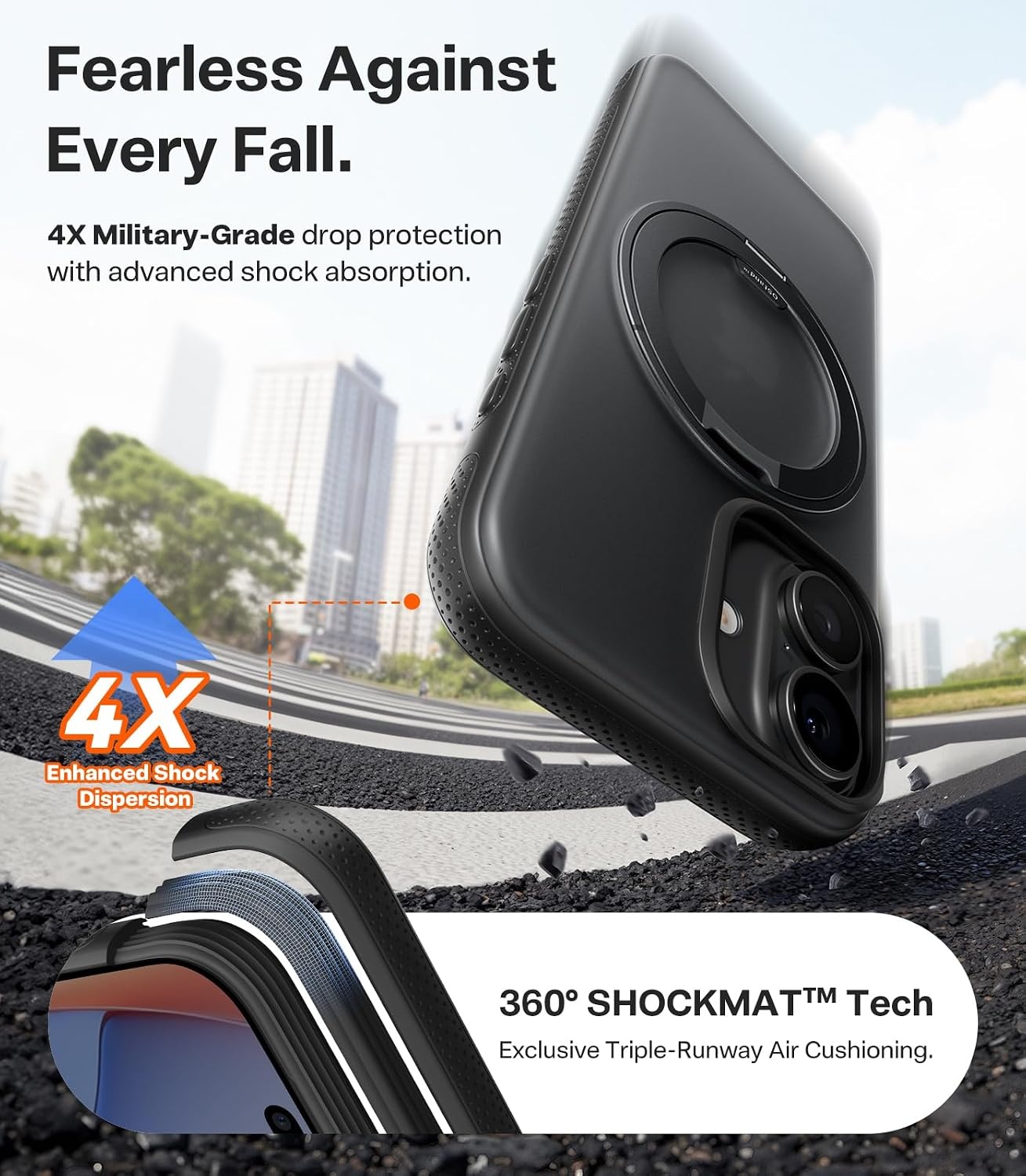 image:imageTORRAS O3 Fitness for iPhone 16 Pro Case Magnetic Stand Fit for MagSafe 360 Rotatable Stable Stand Camera Control Button MilitaryGrade Shockproof Slim amp Sleek Mint Green TranslucentObsidian Black