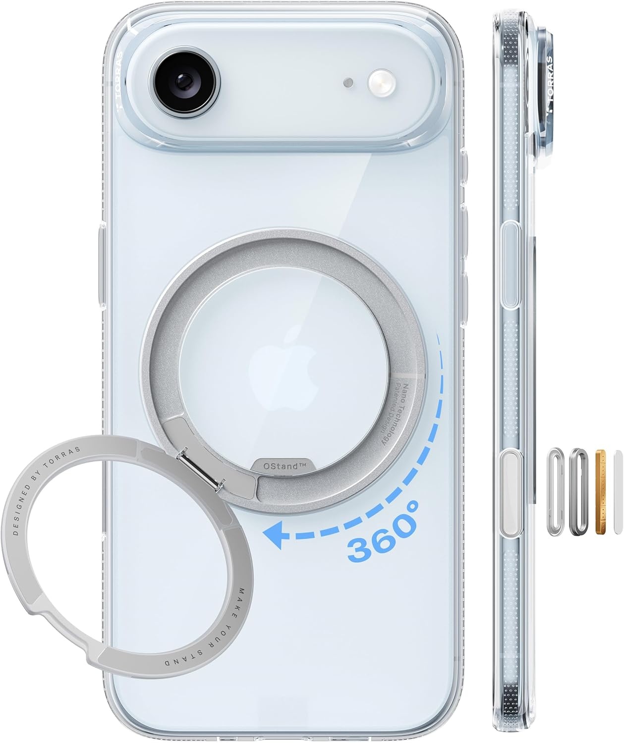 image:imageTORRAS O3 Fitness for iPhone 16 Pro Case Magnetic Stand Fit for MagSafe 360 Rotatable Stable Stand Camera Control Button MilitaryGrade Shockproof Slim amp Sleek Mint Green TranslucentCrystal Clear