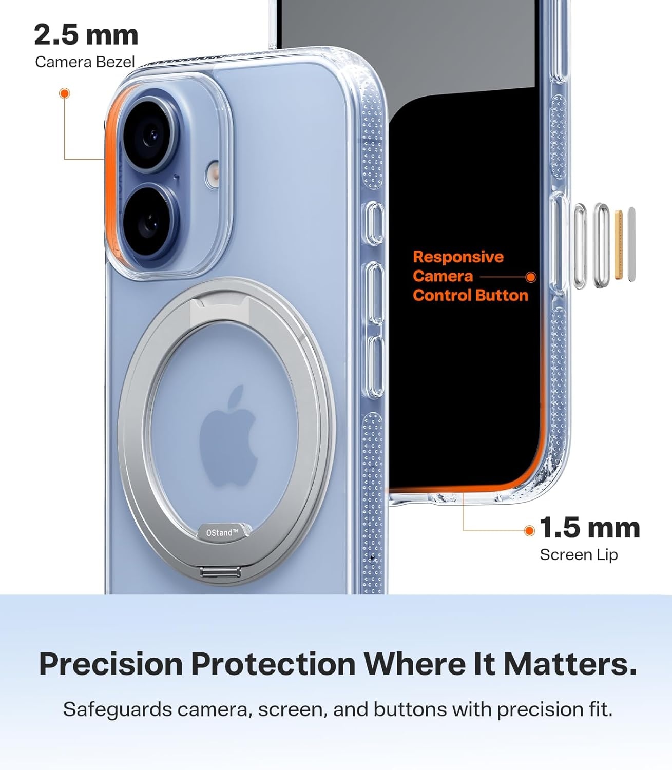 image:imageTORRAS O3 Fitness for iPhone 16 Pro Case Magnetic Stand Fit for MagSafe 360 Rotatable Stable Stand Camera Control Button MilitaryGrade Shockproof Slim amp Sleek Mint Green TranslucentCrystal Clear