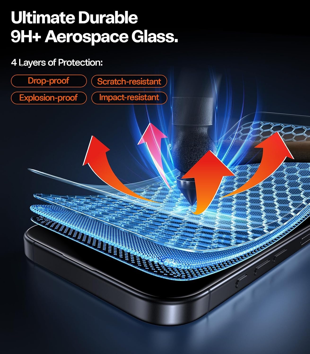 image:imageTORRAS OrigArmor for iPhone 16 Pro Max Screen Protector 3D Full Coverage Fit 100 Anti Glare MilitaryGrade Shatterproof 9H Tempered Glass AntiScratch Screen Protector 16 ProMax 69 1Pack