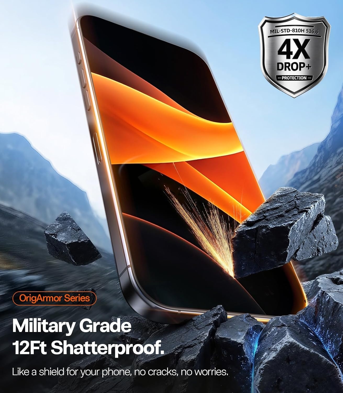 image:imageTORRAS OrigArmor for iPhone 16 Pro Max Screen Protector 3D Full Coverage Fit 100 Anti Glare MilitaryGrade Shatterproof 9H Tempered Glass AntiScratch Screen Protector 16 ProMax 69 1Pack