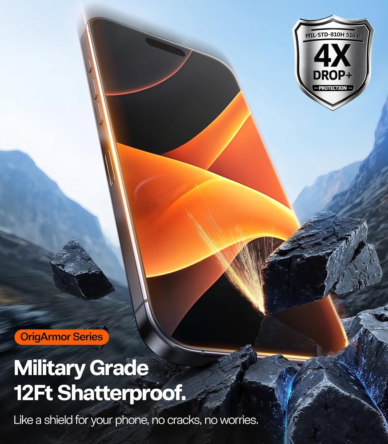 image:imageTORRAS OrigArmor for iPhone 17 Pro Max Screen Protector 100 Anti Reflection3D Full Coverage Fit MilitaryGrade Shatterproof 9H Tempered Glass AntiScratch Screen Protector 17 ProMax 69 1PackiPhone 17 Pro Max69 inch