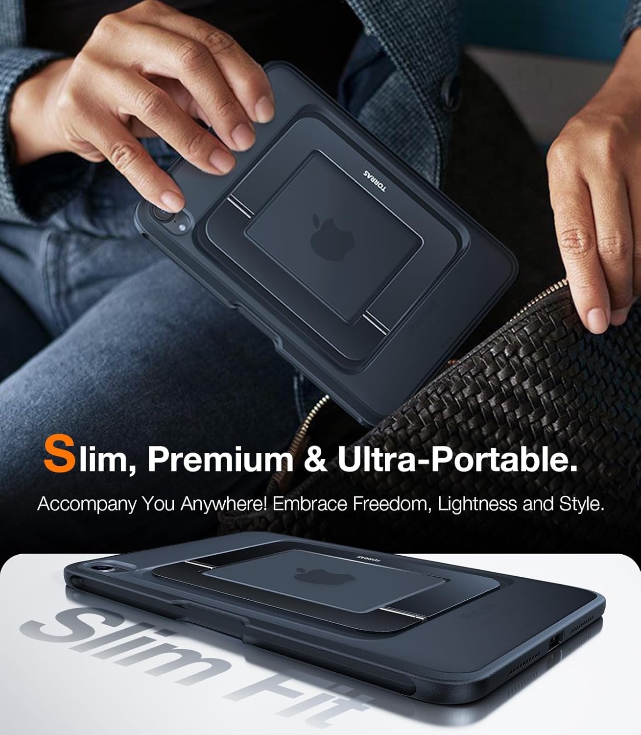 image:imageTORRAS Ostand K1 Guardian for iPad Pro 11 inch 4th3rd2nd1st Generation 2022 2021 2020 2018 with Pencil Holder Ultra Stable Stand Multiple Adjustable Viewing Angles Slim Protection BlackBlack