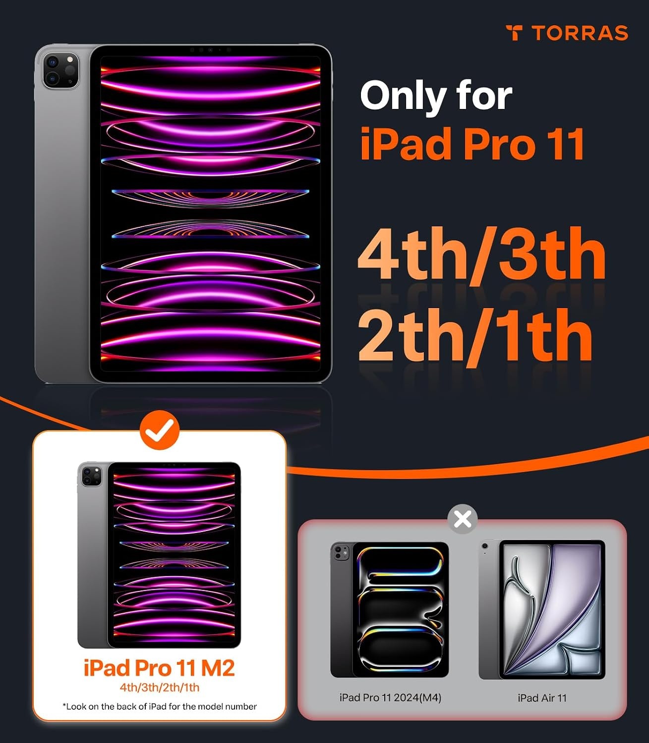 image:imageTORRAS Ostand K1 Guardian for iPad Pro 11 inch 4th3rd2nd1st Generation 2022 2021 2020 2018 with Pencil Holder Ultra Stable Stand Multiple Adjustable Viewing Angles Slim Protection BlackBlack