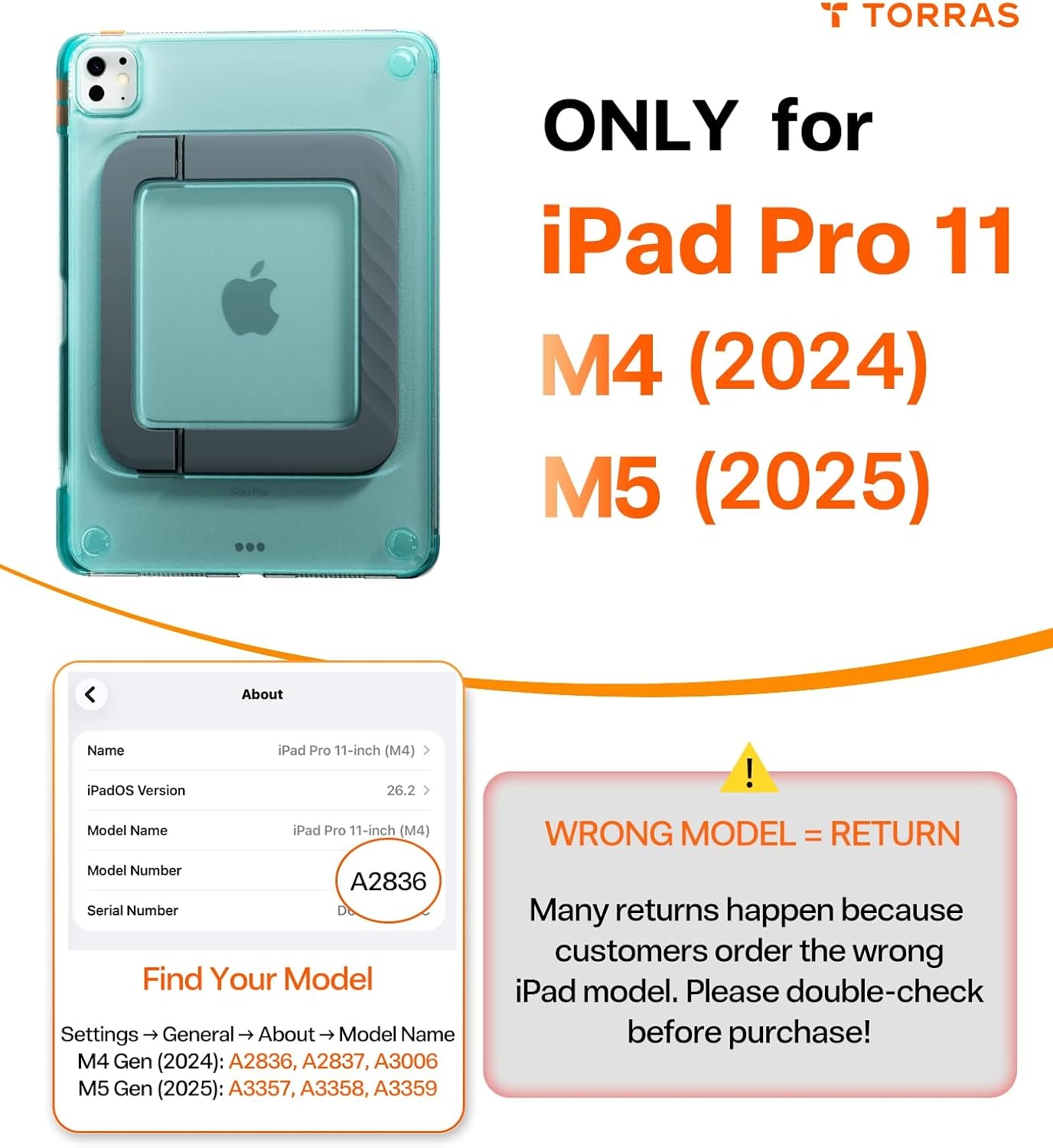 image:imageTORRAS Ostand K3 Neo for iPad Air 11 Inch Case M4 2026 M3 2025 M2 2024 Viewing Angles AdjustableUltra Stable Stand Shockproof Protective Slim Kickstand Case with Pencil Holder Glacier SprintGlacier Sprint