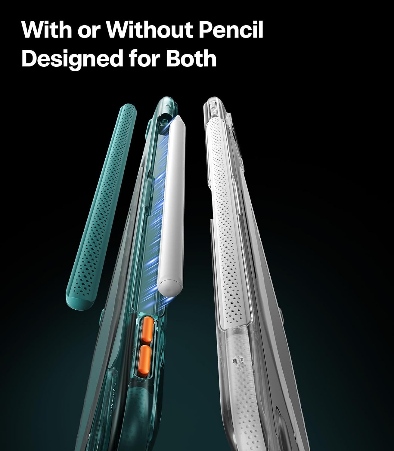 image:imageTORRAS Ostand K3 Neo for iPad Air 11 Inch Case M4 2026 M3 2025 M2 2024 Viewing Angles AdjustableUltra Stable Stand Shockproof Protective Slim Kickstand Case with Pencil Holder Glacier SprintMatte Translucent