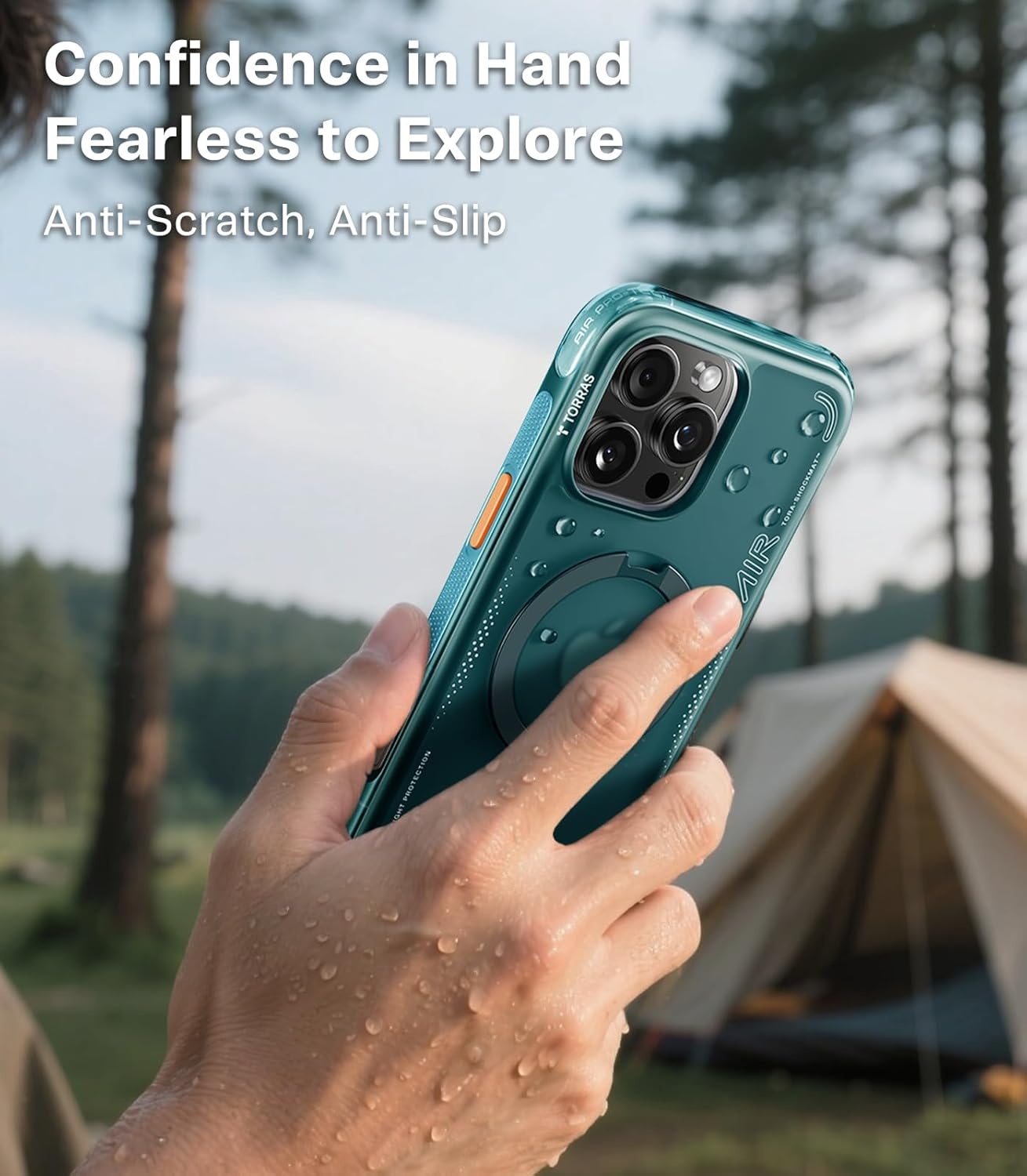image:imageTORRAS Ostand Q3 Air for iPhone 16 Pro Max Case with 360 Magnetic Stand Fit for MagSafe Military Grade Drop Tested Camera Control Button Shockproof Phone Case for iPhone 16 Pro Max 69 BlackGlacier Sprint
