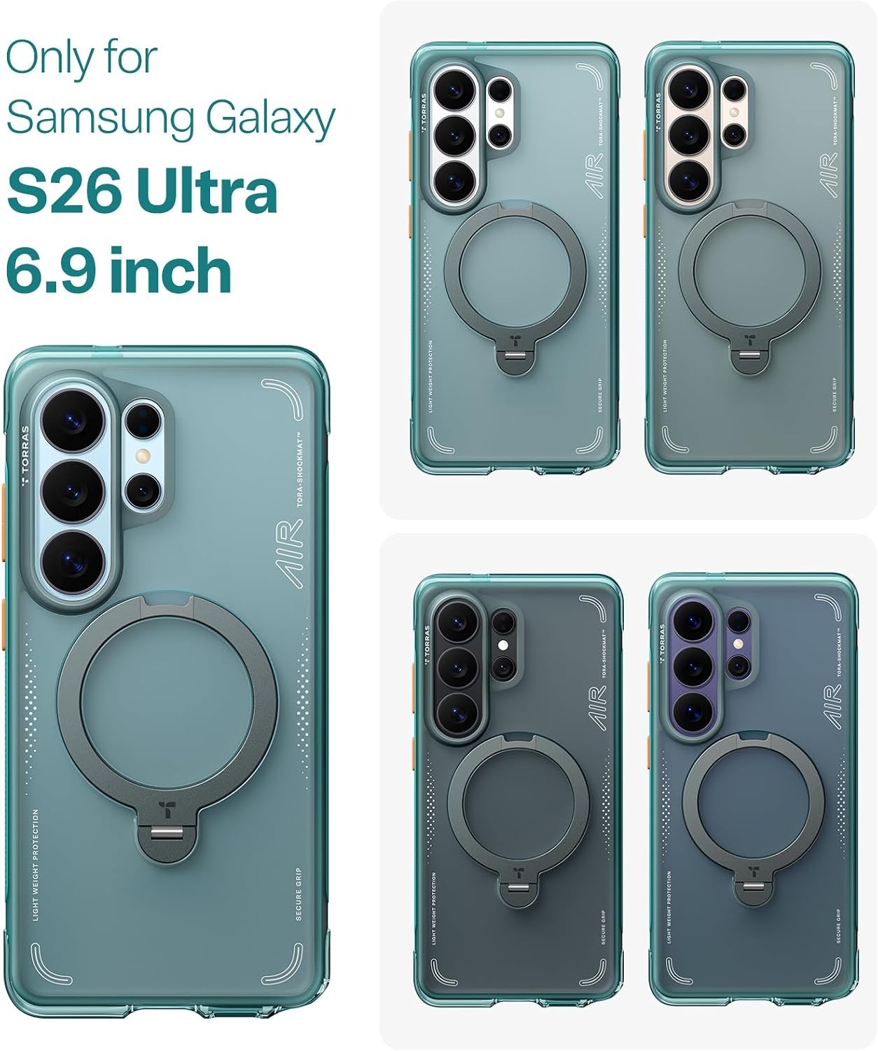 image:imageTORRAS Ostand Q3 Air for iPhone 16 Pro Max Case with 360 Magnetic Stand Fit for MagSafe Military Grade Drop Tested Camera Control Button Shockproof Phone Case for iPhone 16 Pro Max 69 BlackGlacier Sprint