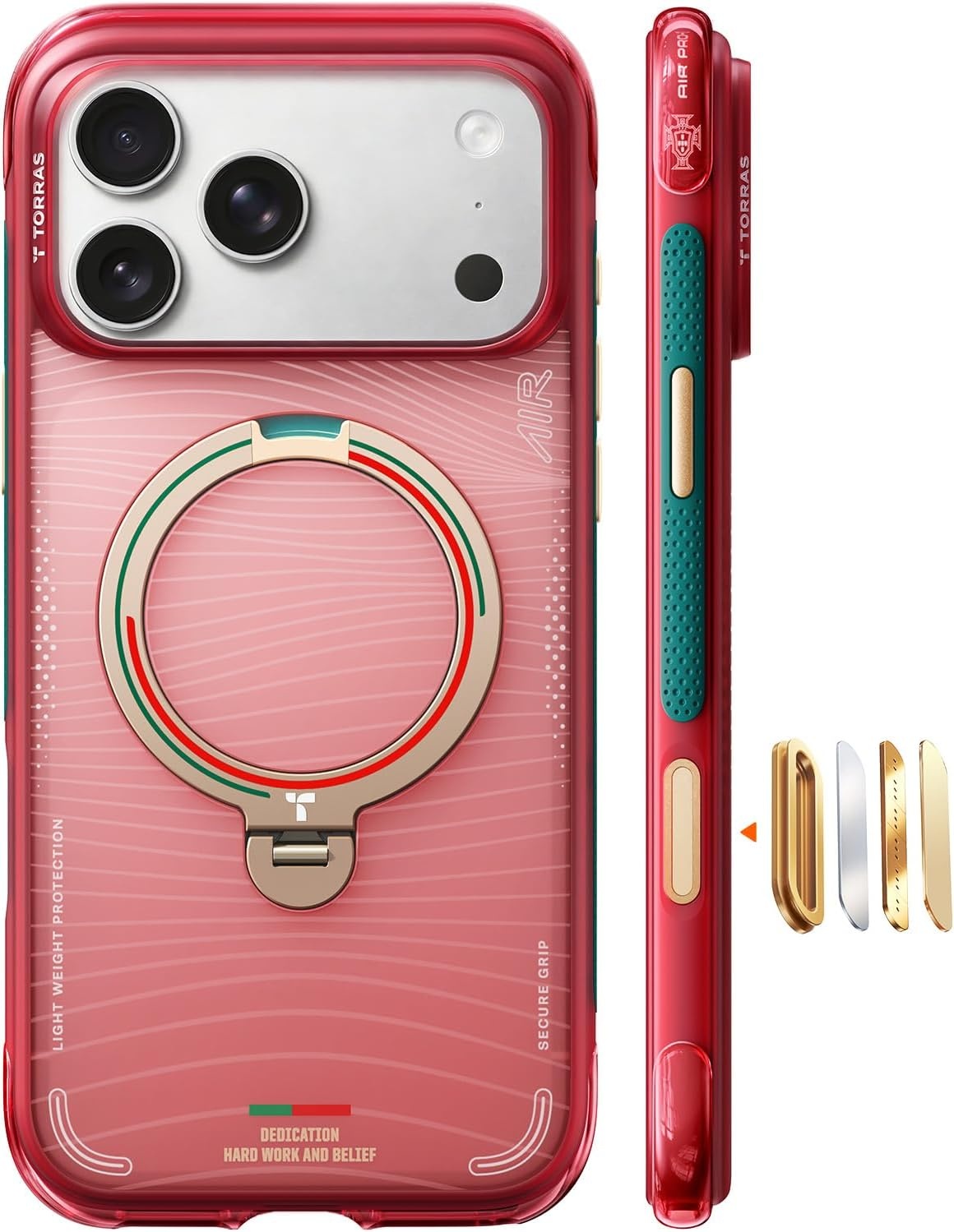 image:imageTORRAS Ostand Q3 Air for iPhone 16 Pro Max Case with 360 Magnetic Stand Fit for MagSafe Military Grade Drop Tested Camera Control Button Shockproof Phone Case for iPhone 16 Pro Max 69 BlackWave Passion