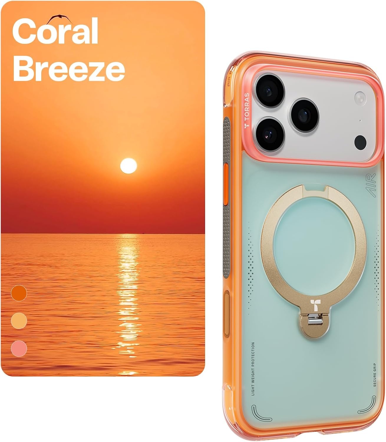 image:imageTORRAS Ostand Q3 Air for iPhone 16 Pro Max Case with 360 Magnetic Stand Fit for MagSafe Military Grade Drop Tested Camera Control Button Shockproof Phone Case for iPhone 16 Pro Max 69 BlackBlush Sage
