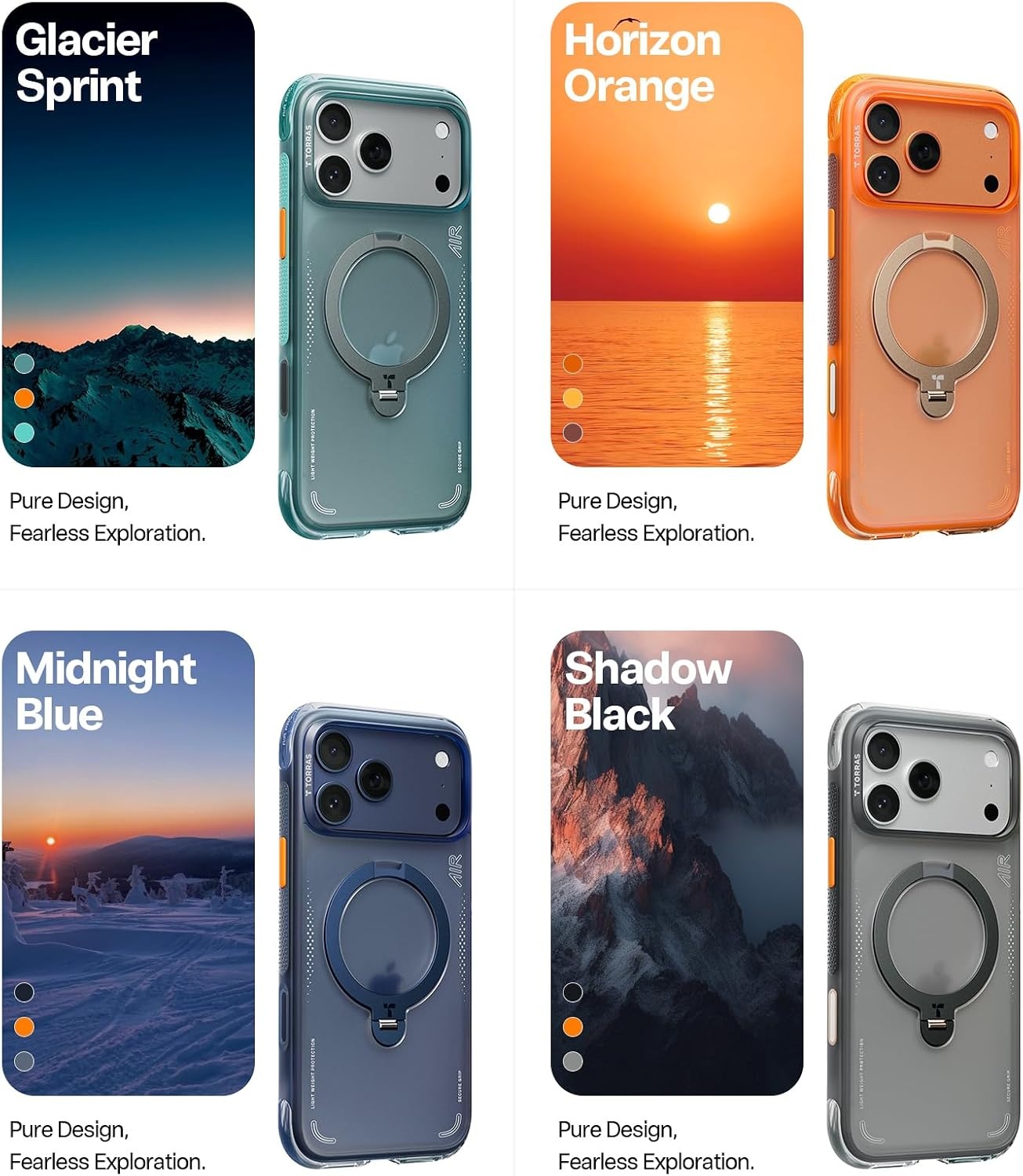 image:imageTORRAS Ostand Q3 Air for iPhone 16 Pro Max Case with 360 Magnetic Stand Fit for MagSafe Military Grade Drop Tested Camera Control Button Shockproof Phone Case for iPhone 16 Pro Max 69 BlackShadow Black