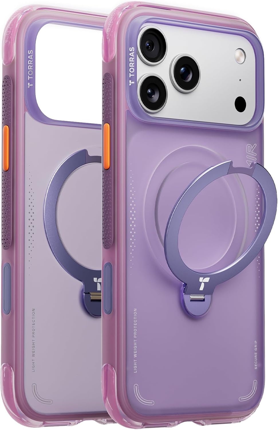 image:imageTORRAS Ostand Q3 Air for iPhone 16 Pro Max Case with 360 Magnetic Stand Fit for MagSafe Military Grade Drop Tested Camera Control Button Shockproof Phone Case for iPhone 16 Pro Max 69 BlackViolet Surge