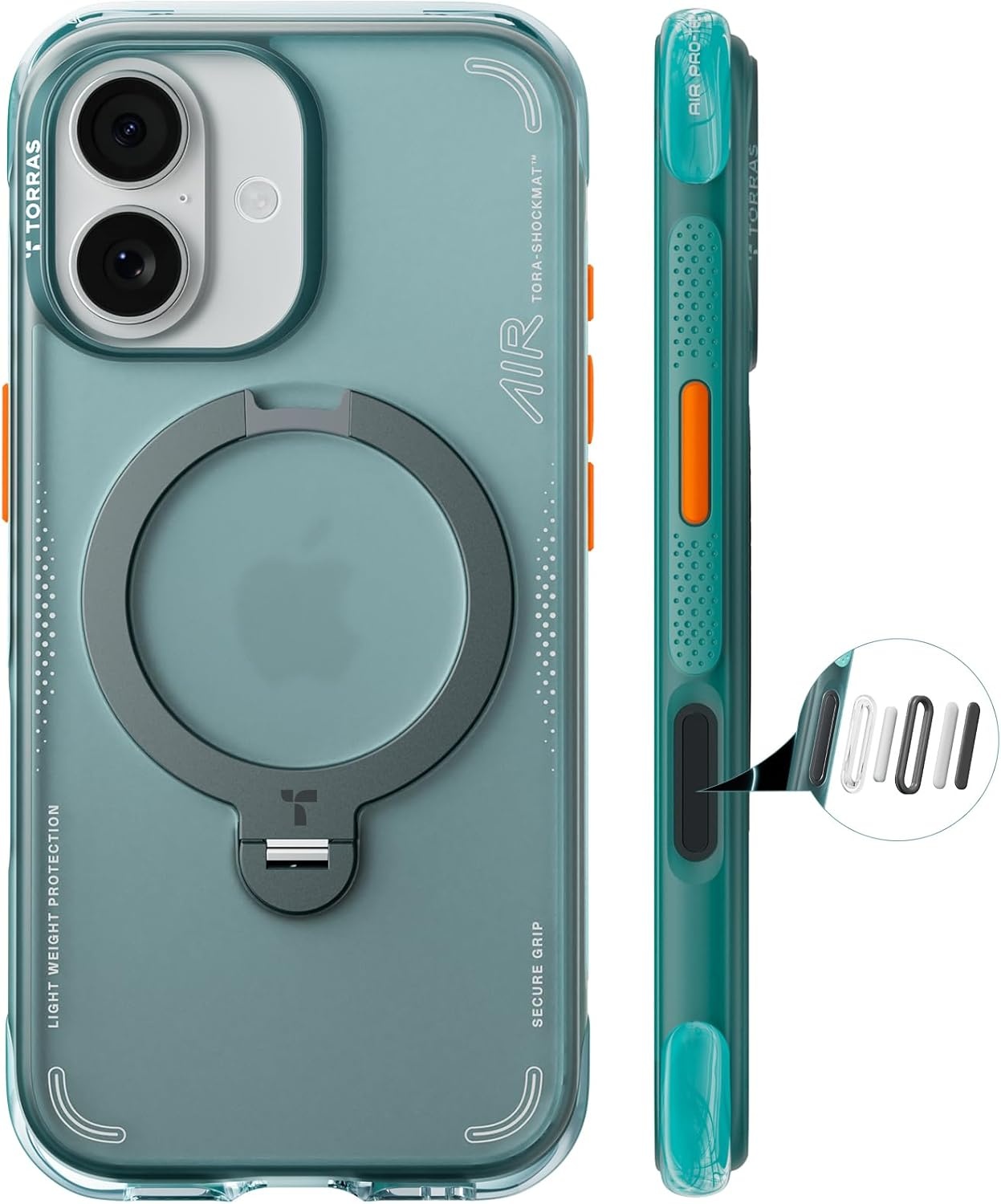 image:imageTORRAS Ostand Q3 Air for iPhone 16 Pro Max Case with 360 Magnetic Stand Fit for MagSafe Military Grade Drop Tested Camera Control Button Shockproof Phone Case for iPhone 16 Pro Max 69 BlackGlacier Sprint
