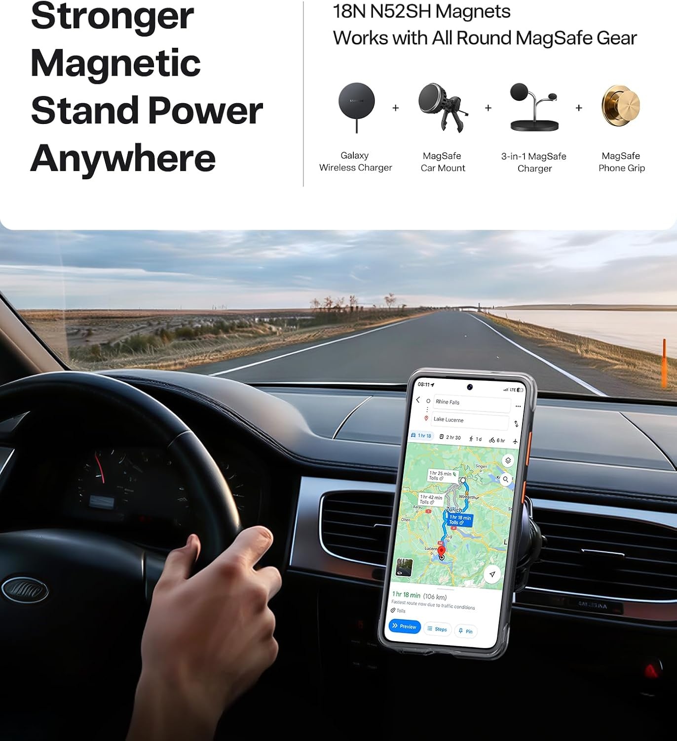 image:imageTORRAS Ostand Q3 Air for iPhone 16 Pro Max Case with 360 Magnetic Stand Fit for MagSafe Military Grade Drop Tested Camera Control Button Shockproof Phone Case for iPhone 16 Pro Max 69 BlackShadow Black