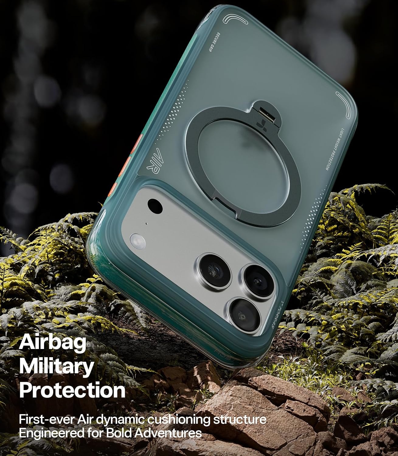 image:imageTORRAS Ostand Q3 Air for iPhone 16 Pro Max Case with 360 Magnetic Stand Fit for MagSafe Military Grade Drop Tested Camera Control Button Shockproof Phone Case for iPhone 16 Pro Max 69 BlackGlacier Sprint