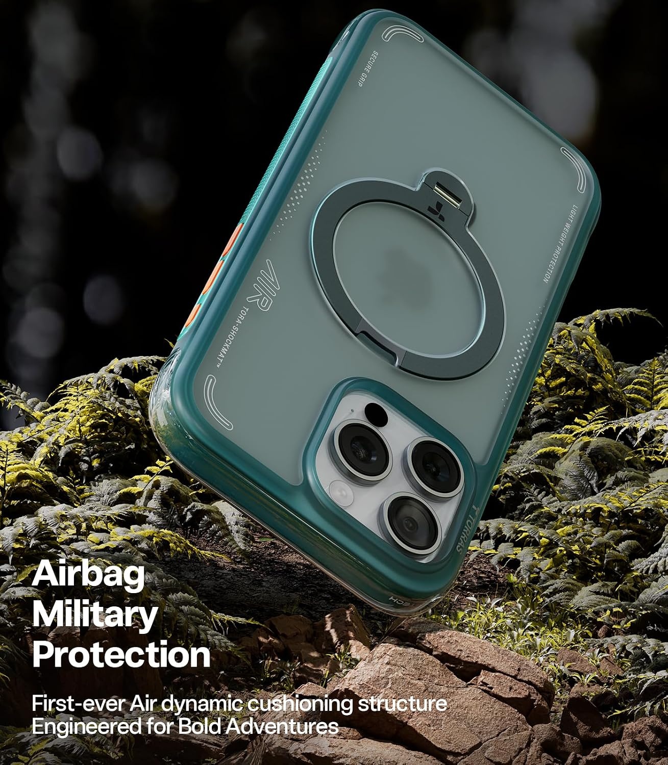 image:imageTORRAS Ostand Q3 Air for iPhone 16 Pro Max Case with 360 Magnetic Stand Fit for MagSafe Military Grade Drop Tested Camera Control Button Shockproof Phone Case for iPhone 16 Pro Max 69 BlackGlacier Sprint