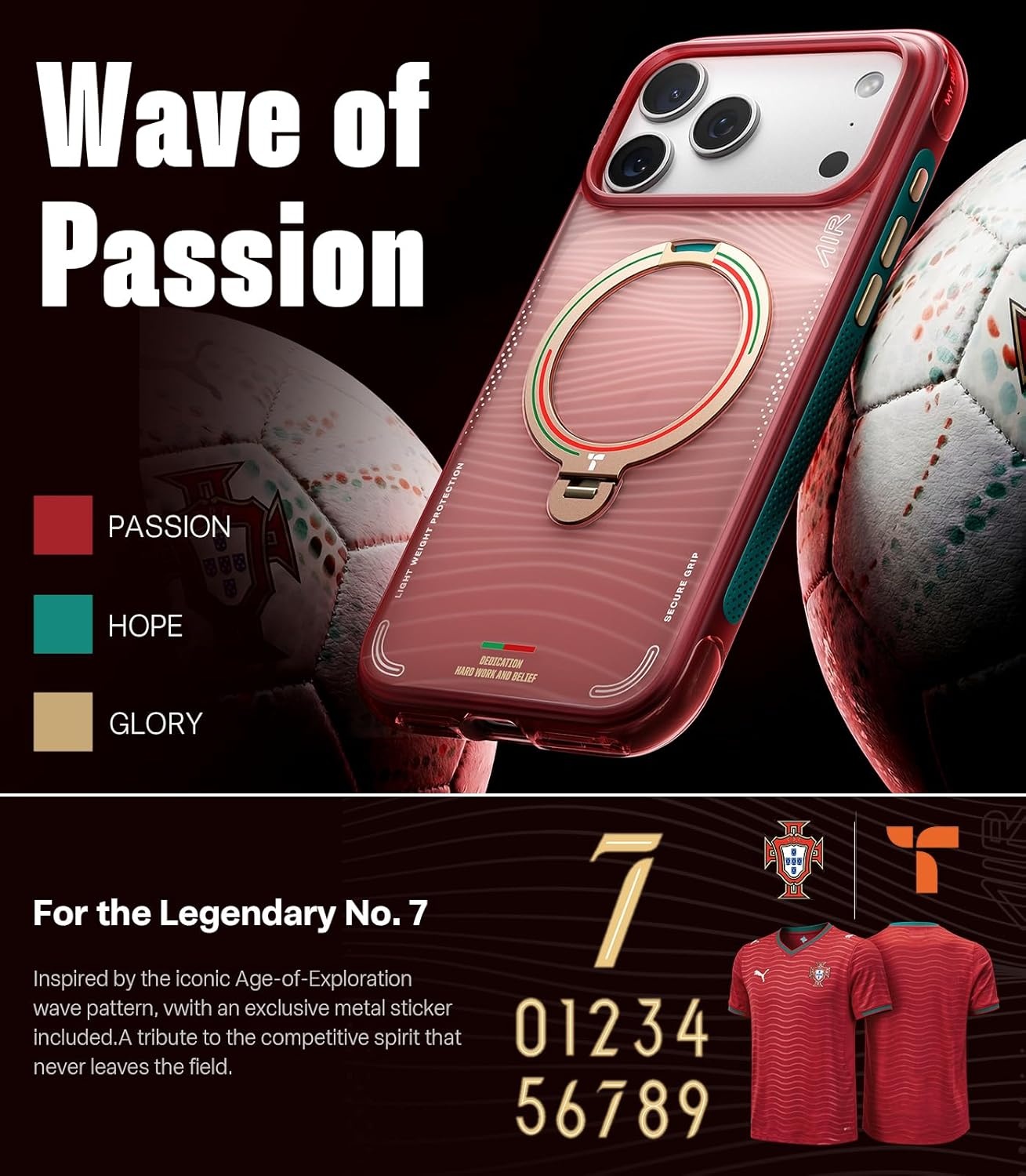image:imageTORRAS Ostand Q3 Air for iPhone 16 Pro Max Case with 360 Magnetic Stand Fit for MagSafe Military Grade Drop Tested Camera Control Button Shockproof Phone Case for iPhone 16 Pro Max 69 BlackWave Passion