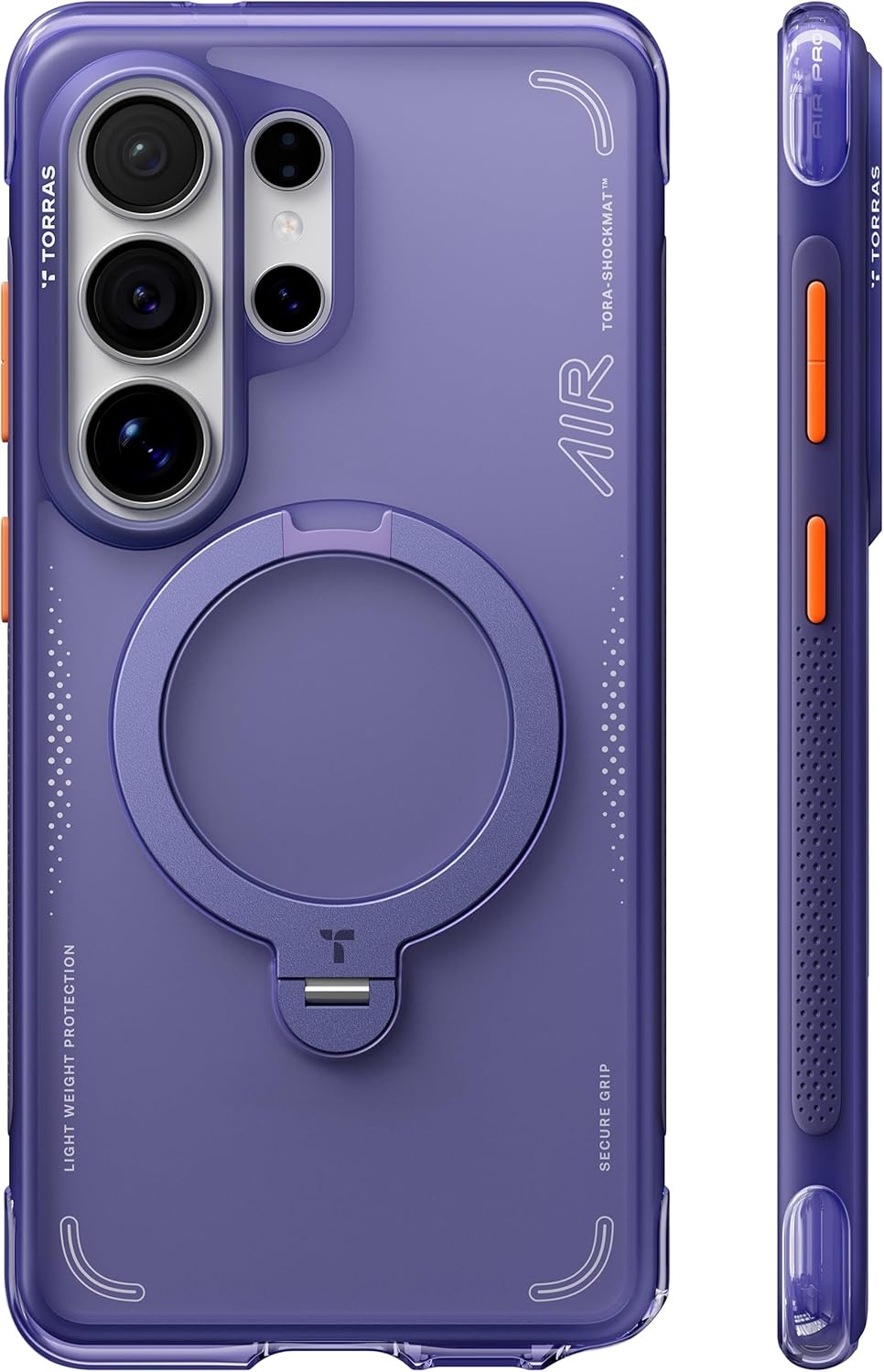image:imageTORRAS Ostand Q3 Air for iPhone 16 Pro Max Case with 360 Magnetic Stand Fit for MagSafe Military Grade Drop Tested Camera Control Button Shockproof Phone Case for iPhone 16 Pro Max 69 BlackViolet Surge