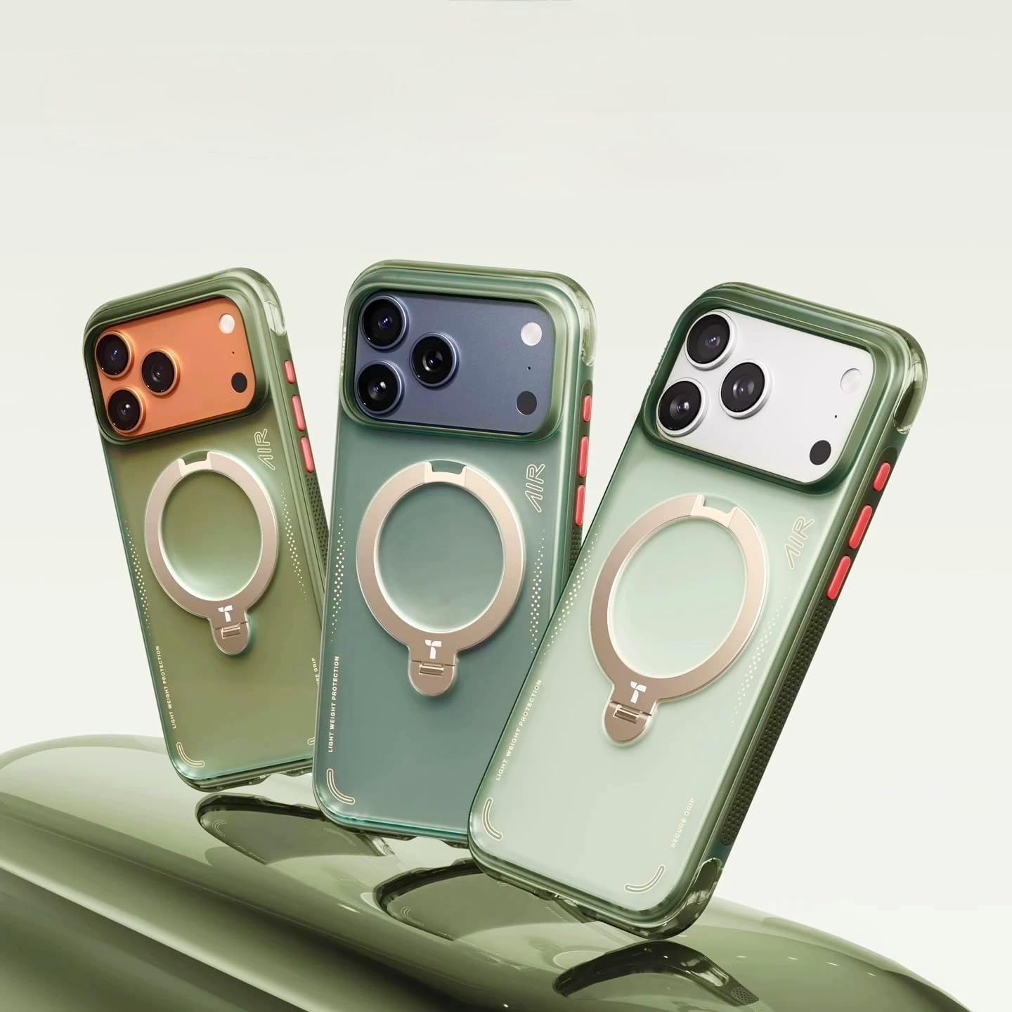 image:imageTORRAS Ostand Q3 Air for iPhone 16 Pro Max Case with 360 Magnetic Stand Fit for MagSafe Military Grade Drop Tested Camera Control Button Shockproof Phone Case for iPhone 16 Pro Max 69 BlackEver Green