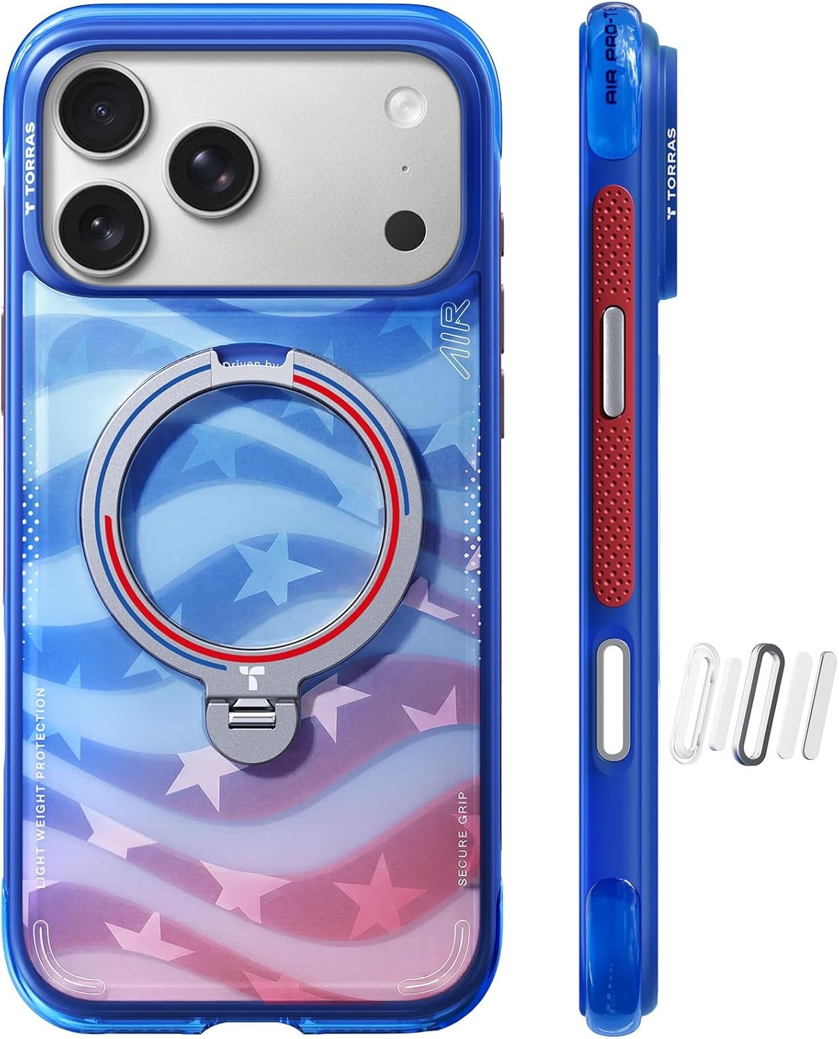 image:imageTORRAS Ostand Q3 Air for iPhone 16 Pro Max Case with 360 Magnetic Stand Fit for MagSafe Military Grade Drop Tested Camera Control Button Shockproof Phone Case for iPhone 16 Pro Max 69 BlackStarlight