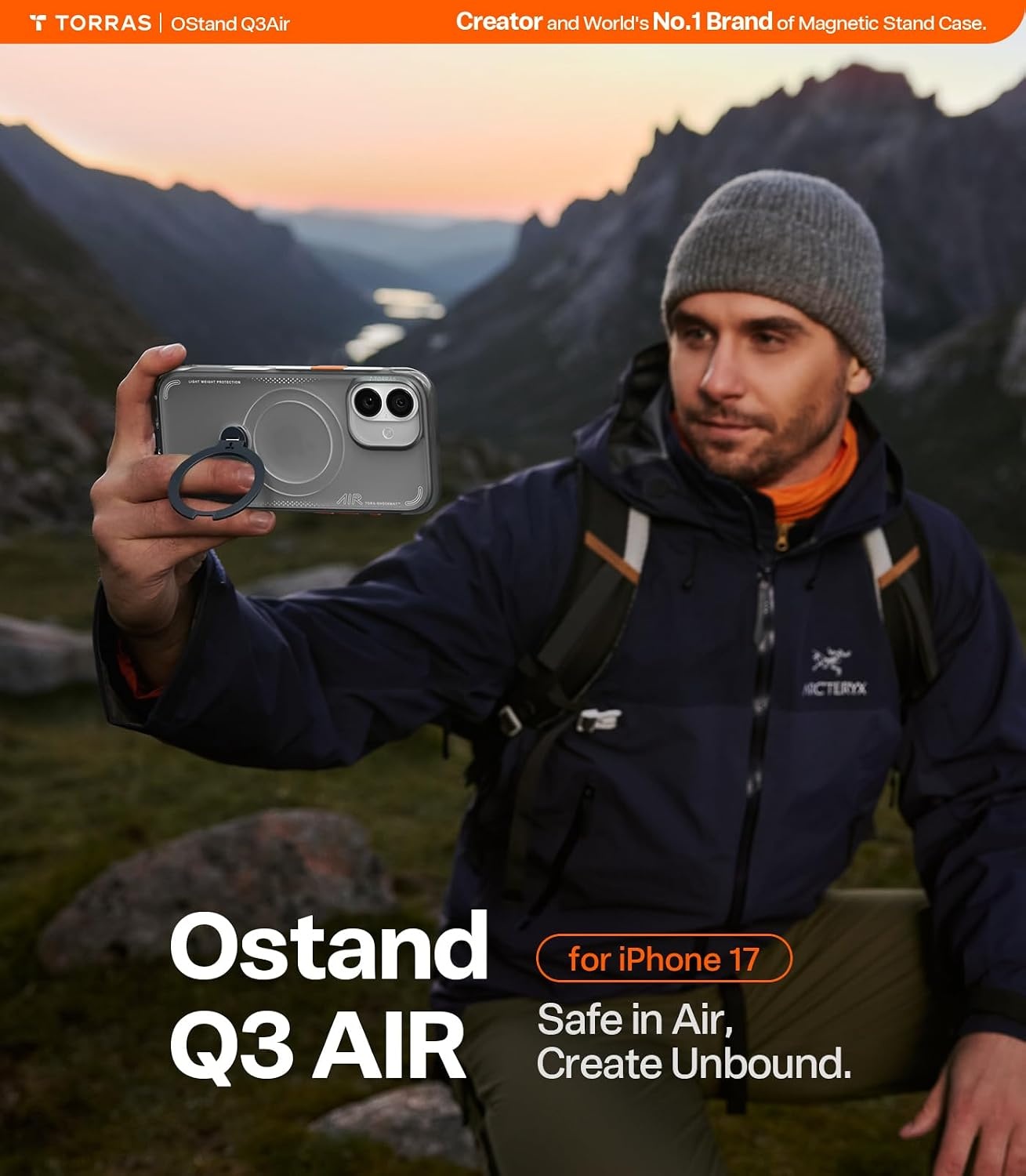 image:imageTORRAS Ostand Q3 Air for iPhone 16 Pro Max Case with 360 Magnetic Stand Fit for MagSafe Military Grade Drop Tested Camera Control Button Shockproof Phone Case for iPhone 16 Pro Max 69 BlackShadow Black