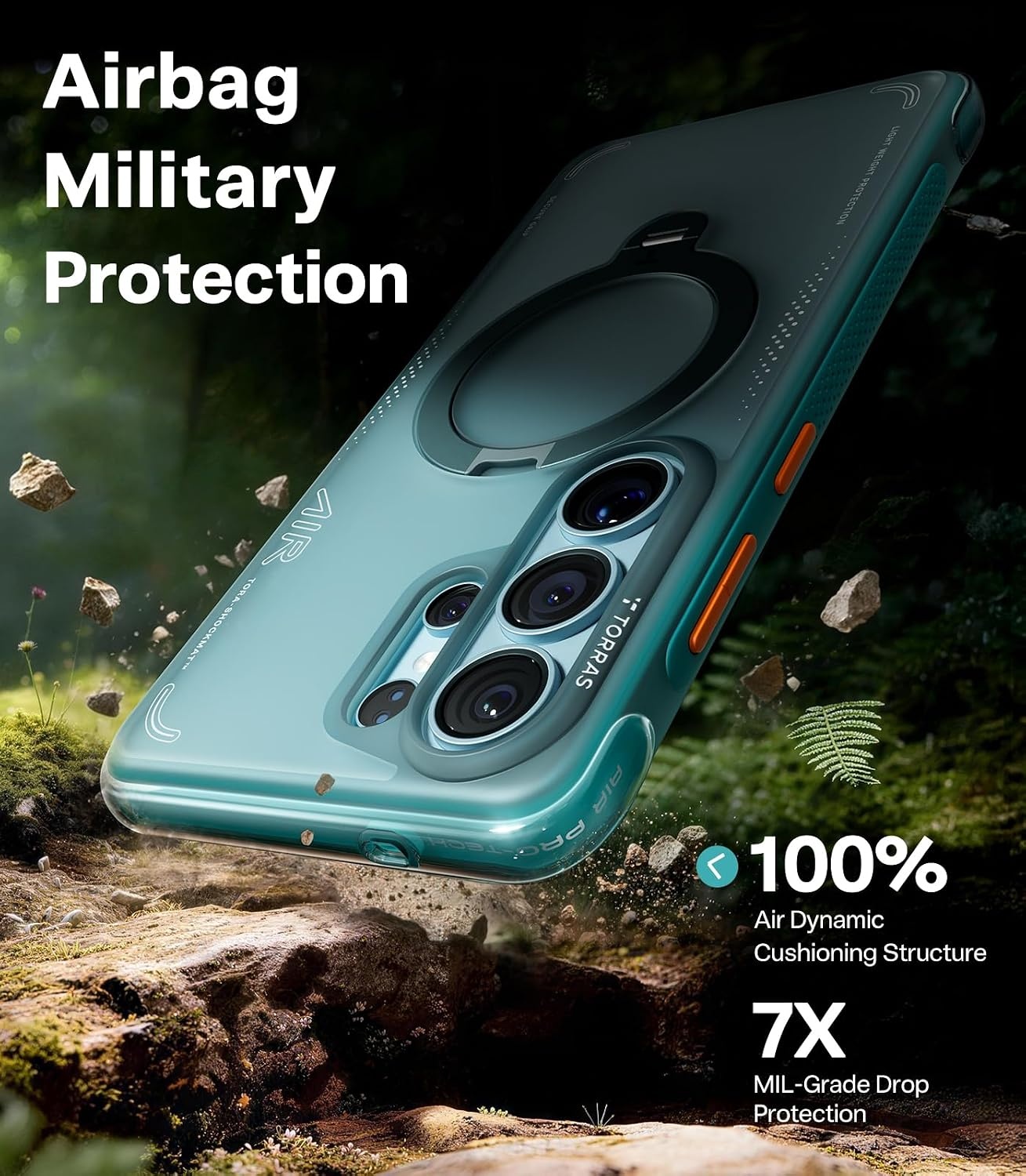 image:imageTORRAS Ostand Q3 Air for iPhone 16 Pro Max Case with 360 Magnetic Stand Fit for MagSafe Military Grade Drop Tested Camera Control Button Shockproof Phone Case for iPhone 16 Pro Max 69 BlackGlacier Sprint